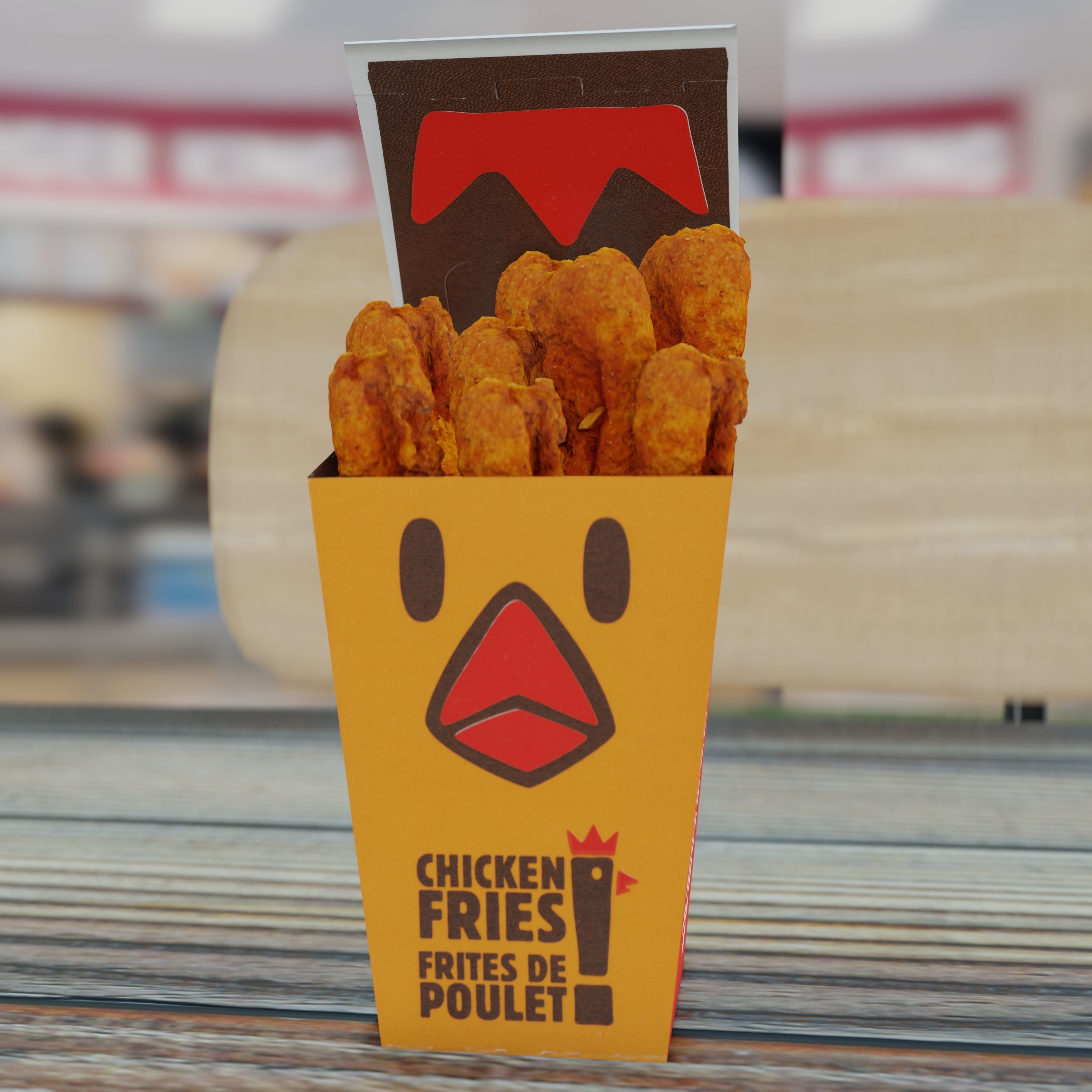 Burger King Chicken Fries Photorealistic Low Poly PBR Low-poly 3D model_26