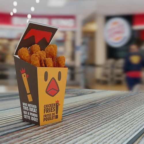 Burger King Chicken Fries Photorealistic Low Poly PBR Low-poly 3D model 2