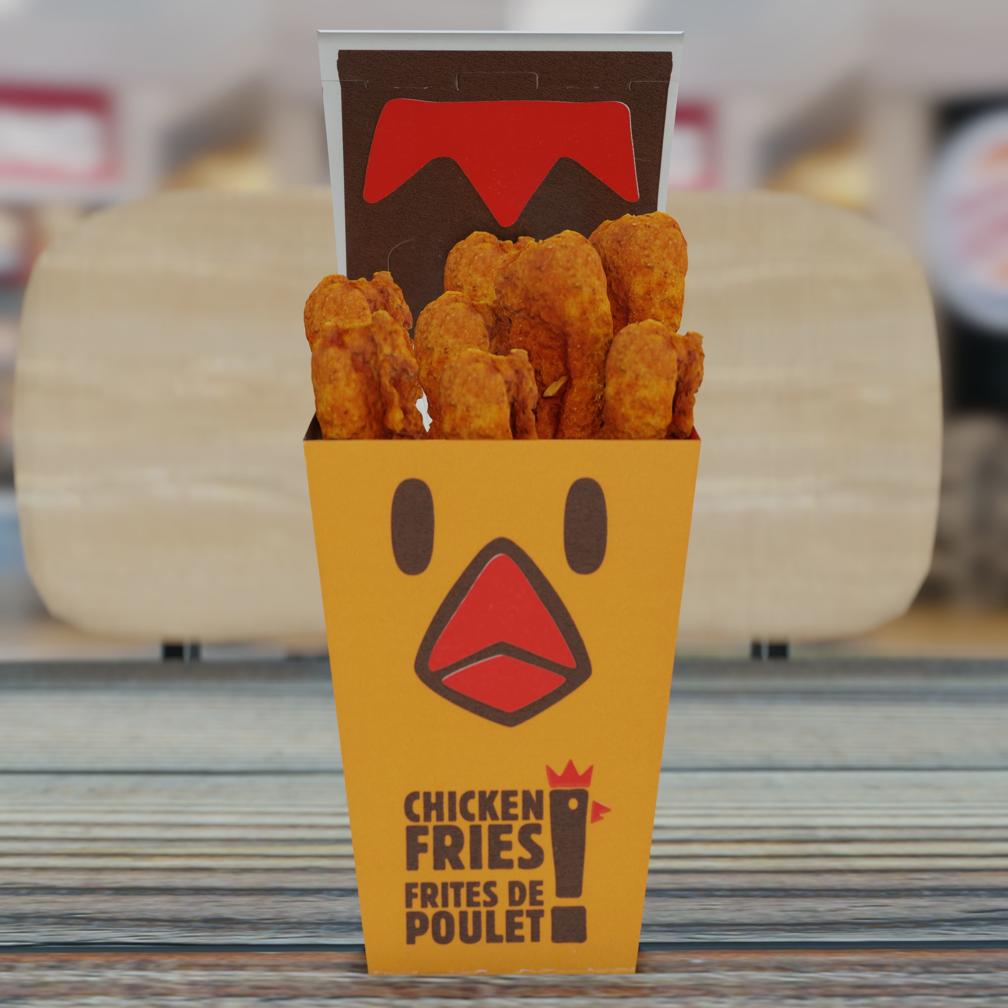 Burger King Chicken Fries Photorealistic Low Poly PBR Low-poly 3D model_44