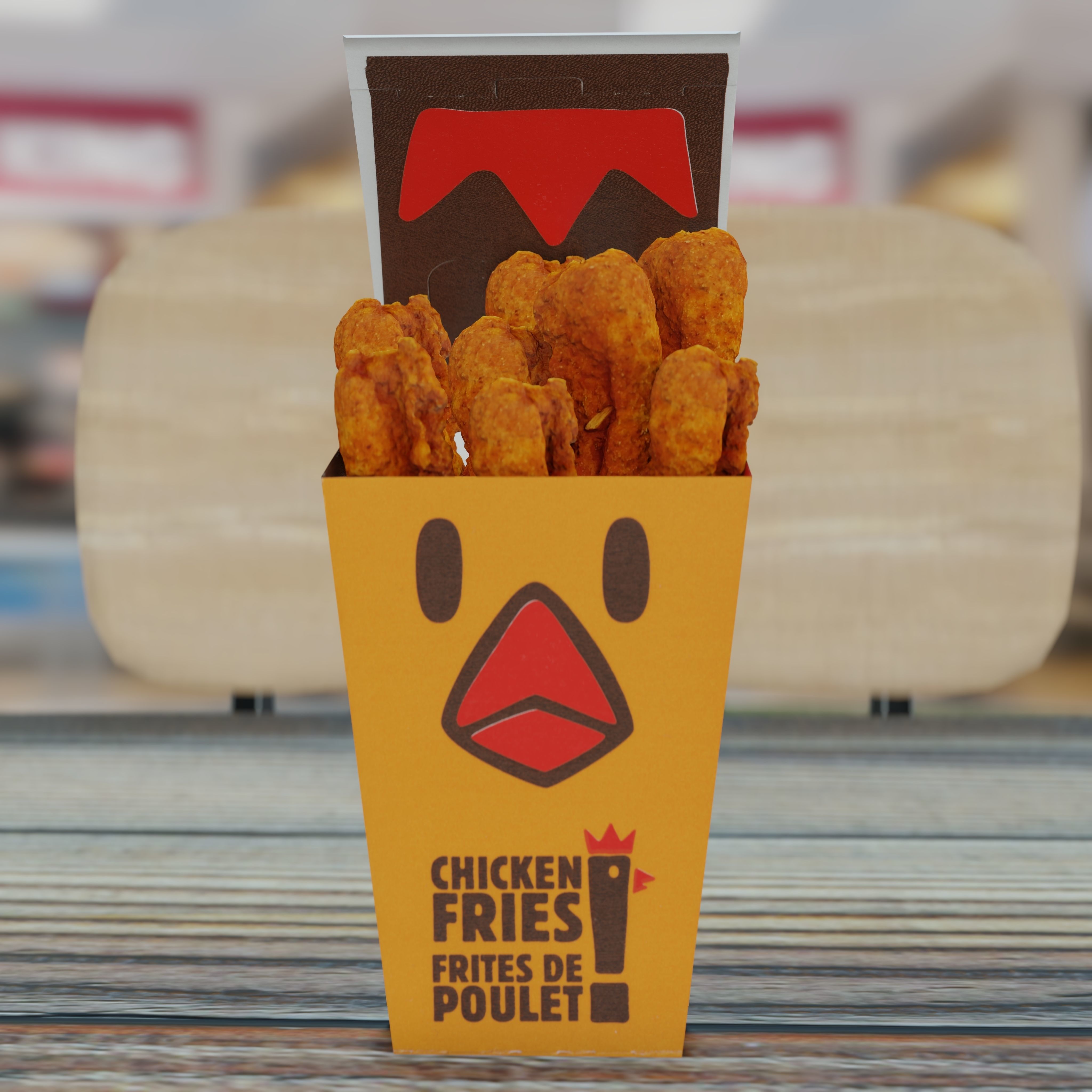 Burger King Chicken Fries Photorealistic Low Poly PBR Low-poly 3D model_9