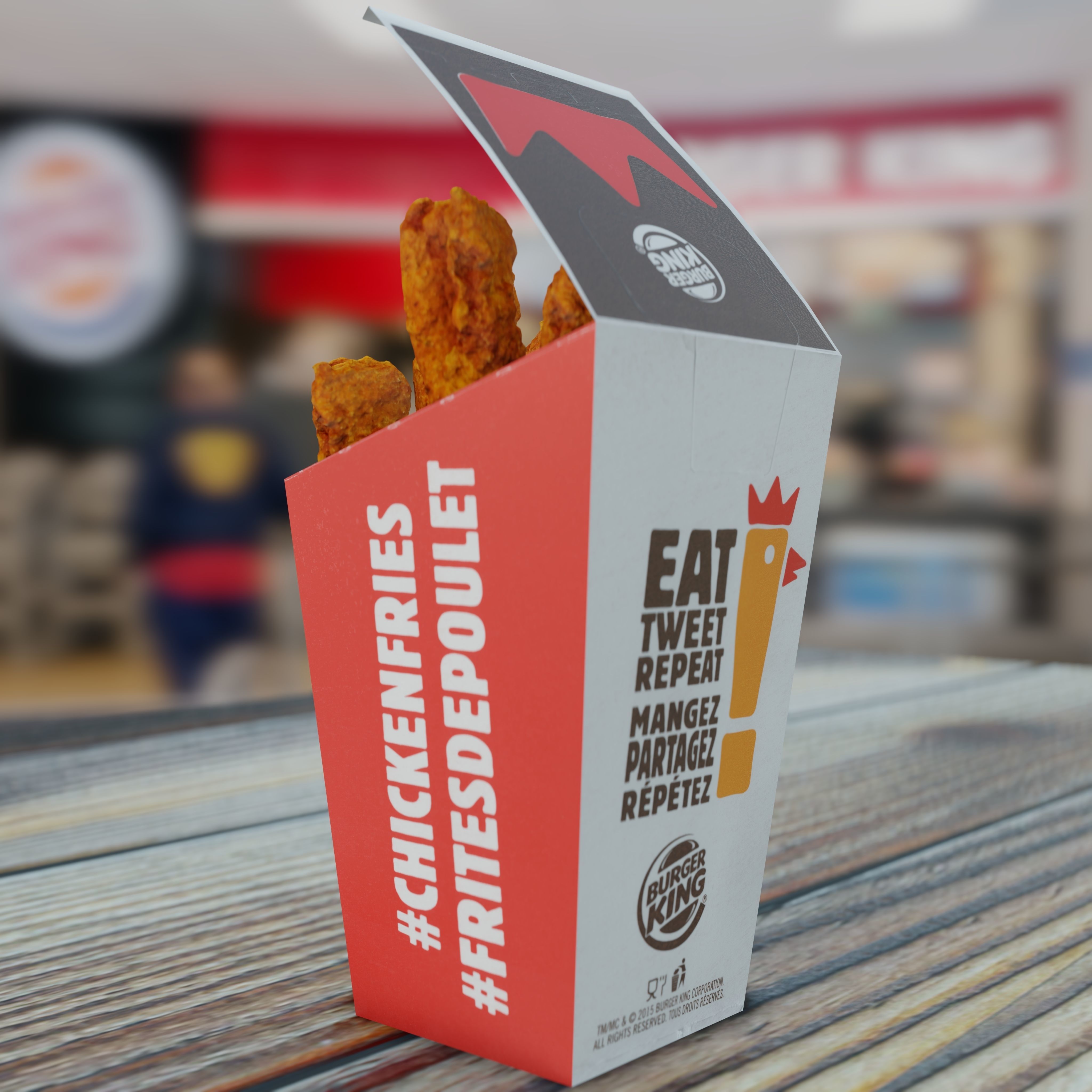 Burger King Chicken Fries Photorealistic Low Poly PBR Low-poly 3D model_18