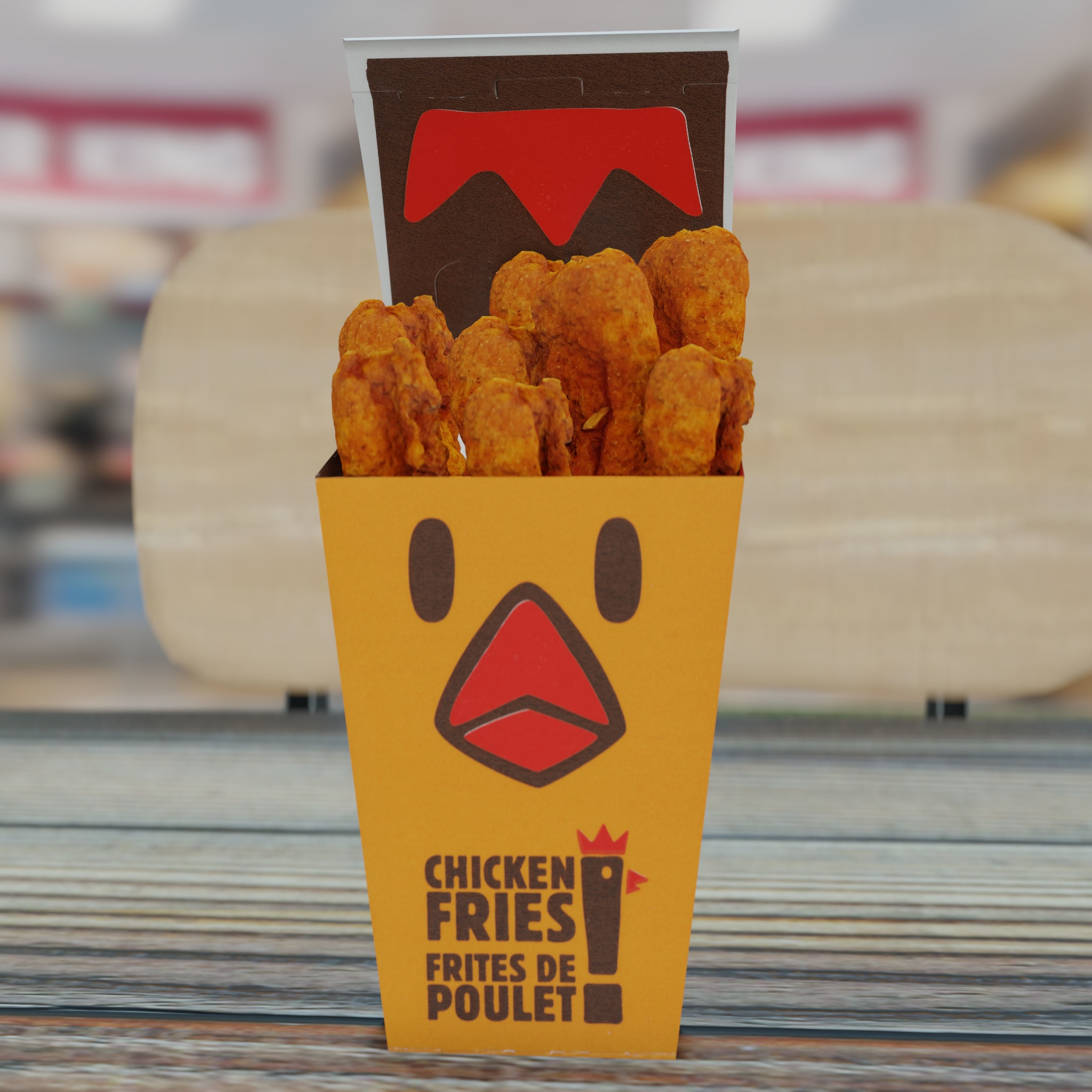 Burger King Chicken Fries Photorealistic Low Poly PBR Low-poly 3D model_17