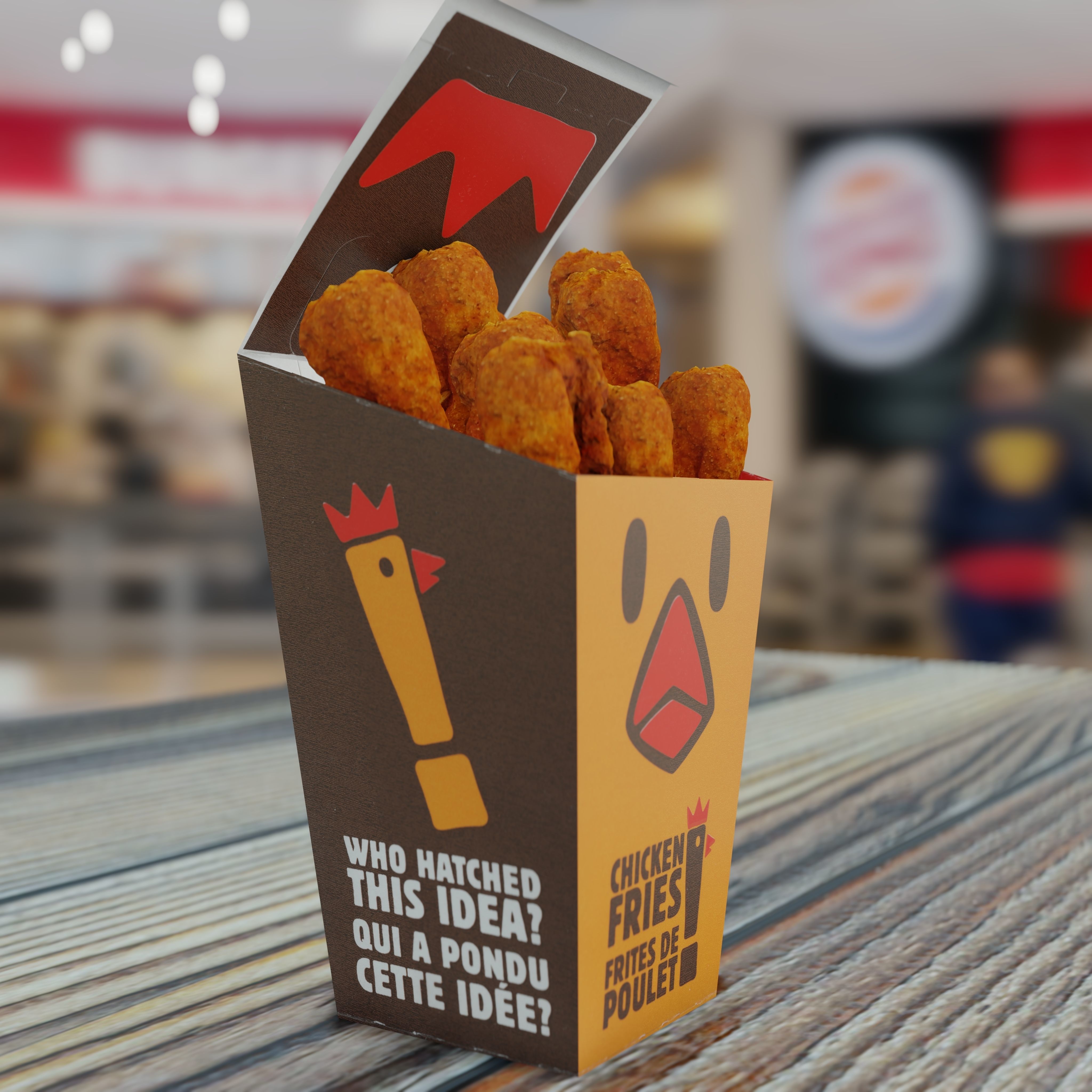 Burger King Chicken Fries Photorealistic Low Poly PBR Low-poly 3D model_45