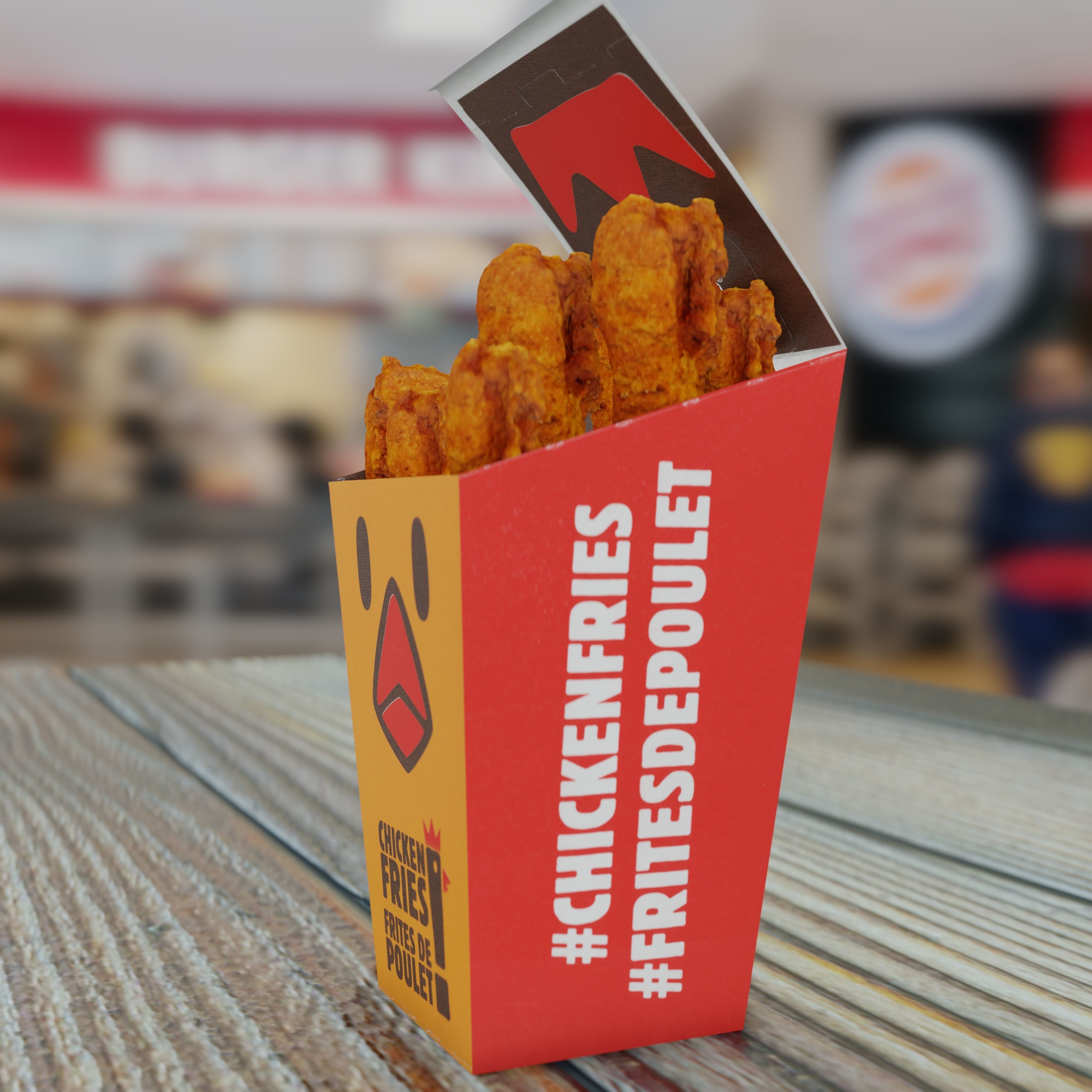 Burger King Chicken Fries Photorealistic Low Poly PBR Low-poly 3D model_33