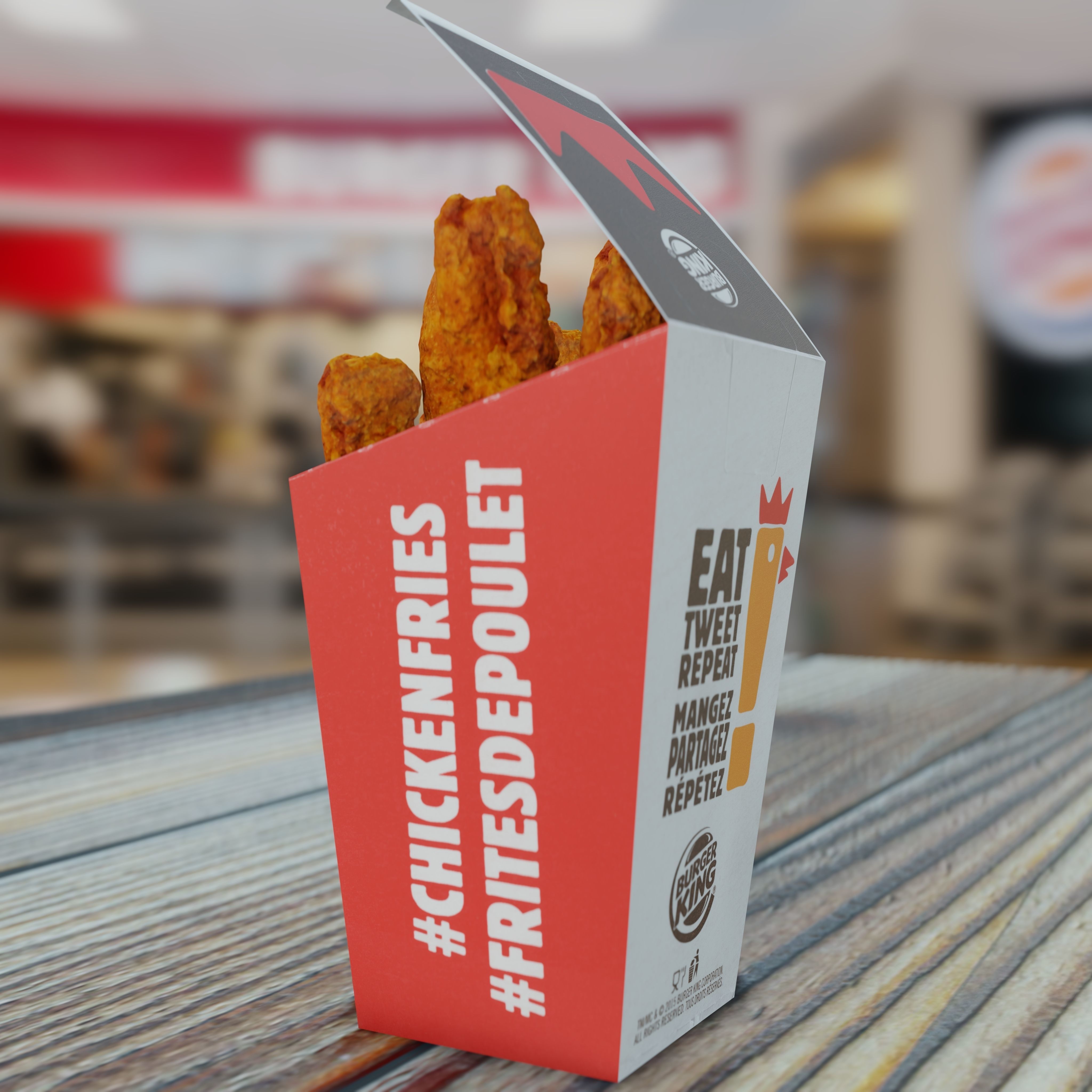 Burger King Chicken Fries Photorealistic Low Poly PBR Low-poly 3D model_15