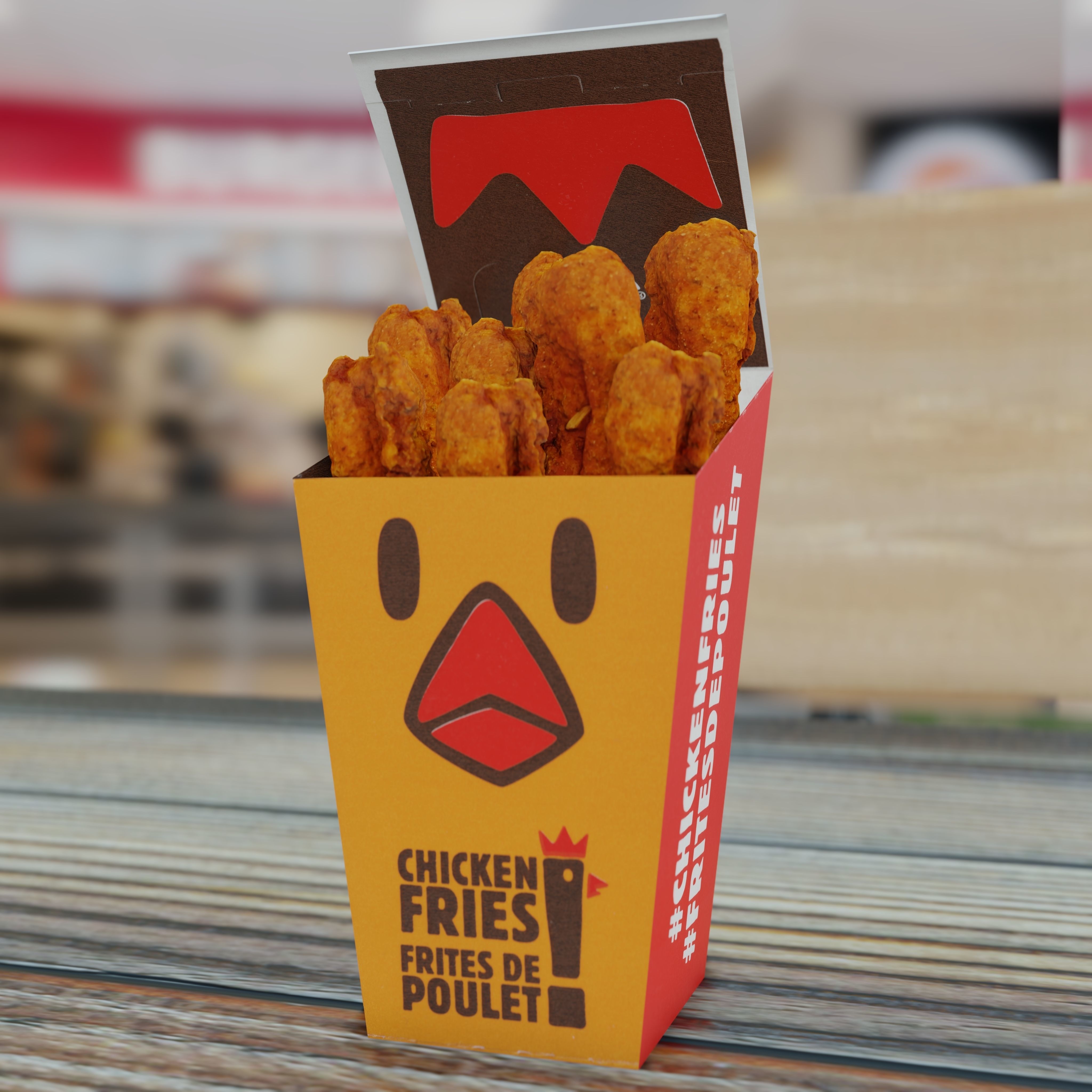Burger King Chicken Fries Photorealistic Low Poly PBR Low-poly 3D model_22