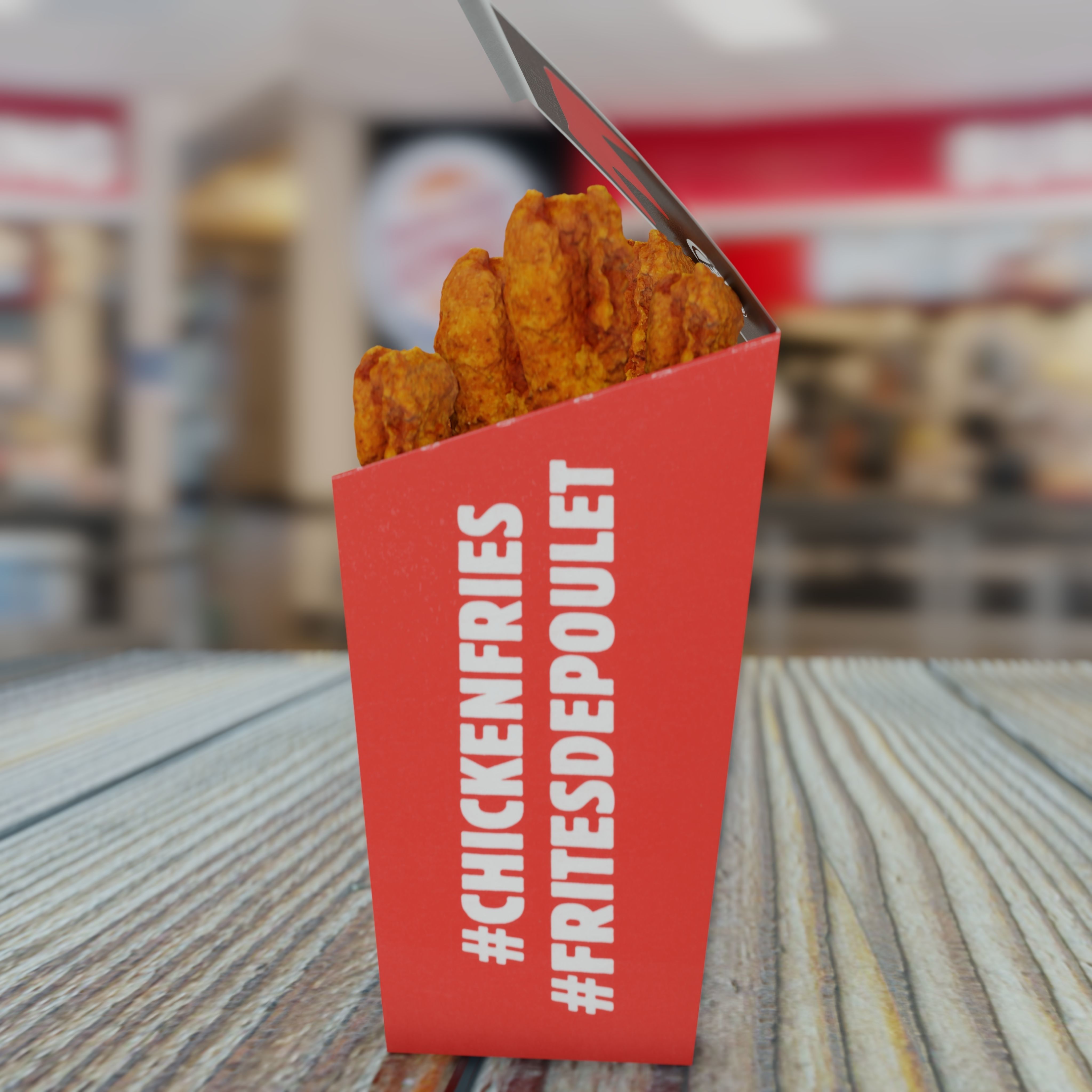 Burger King Chicken Fries Photorealistic Low Poly PBR Low-poly 3D model_30