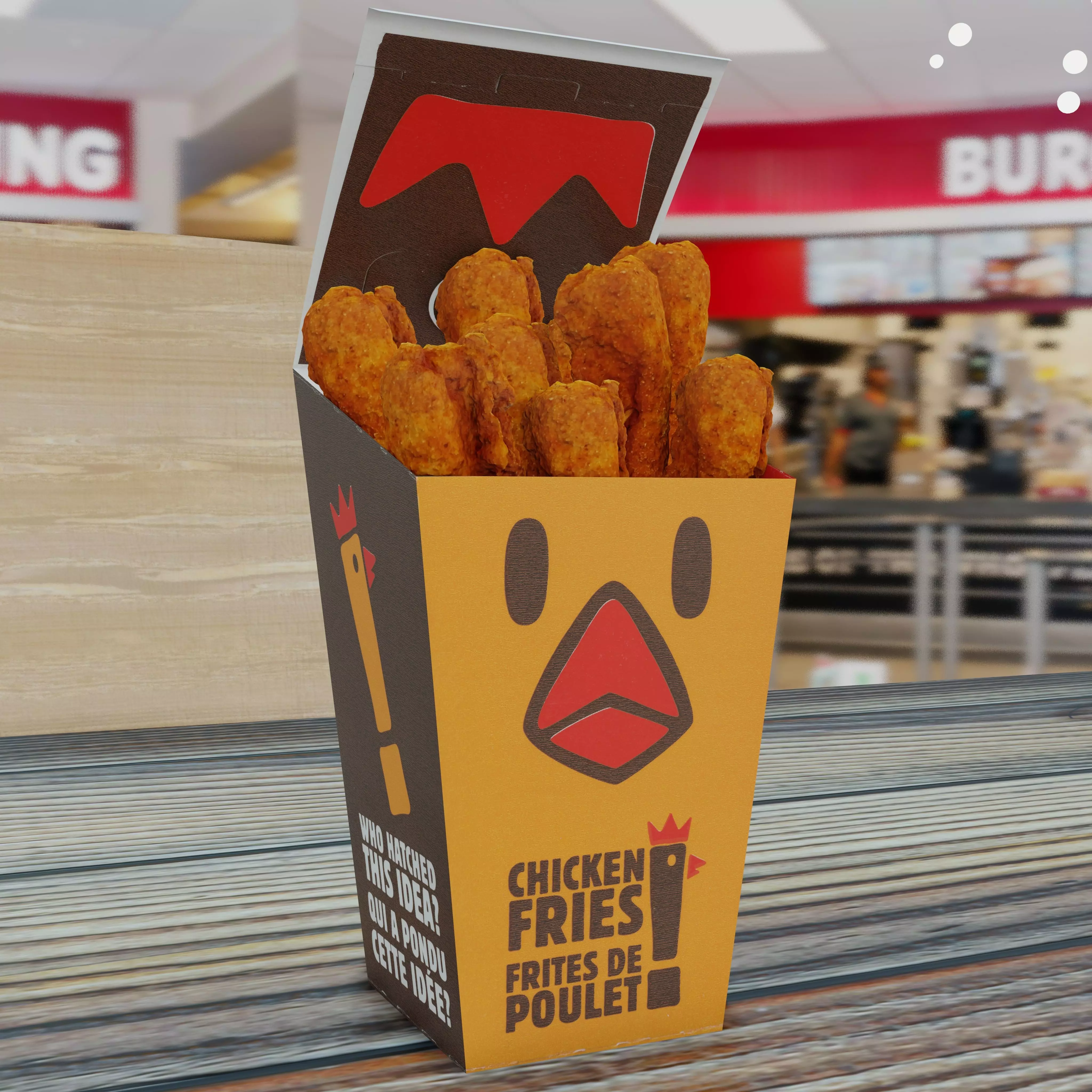 Burger King Chicken Fries Photorealistic Low Poly PBR Low-poly 3D model_0
