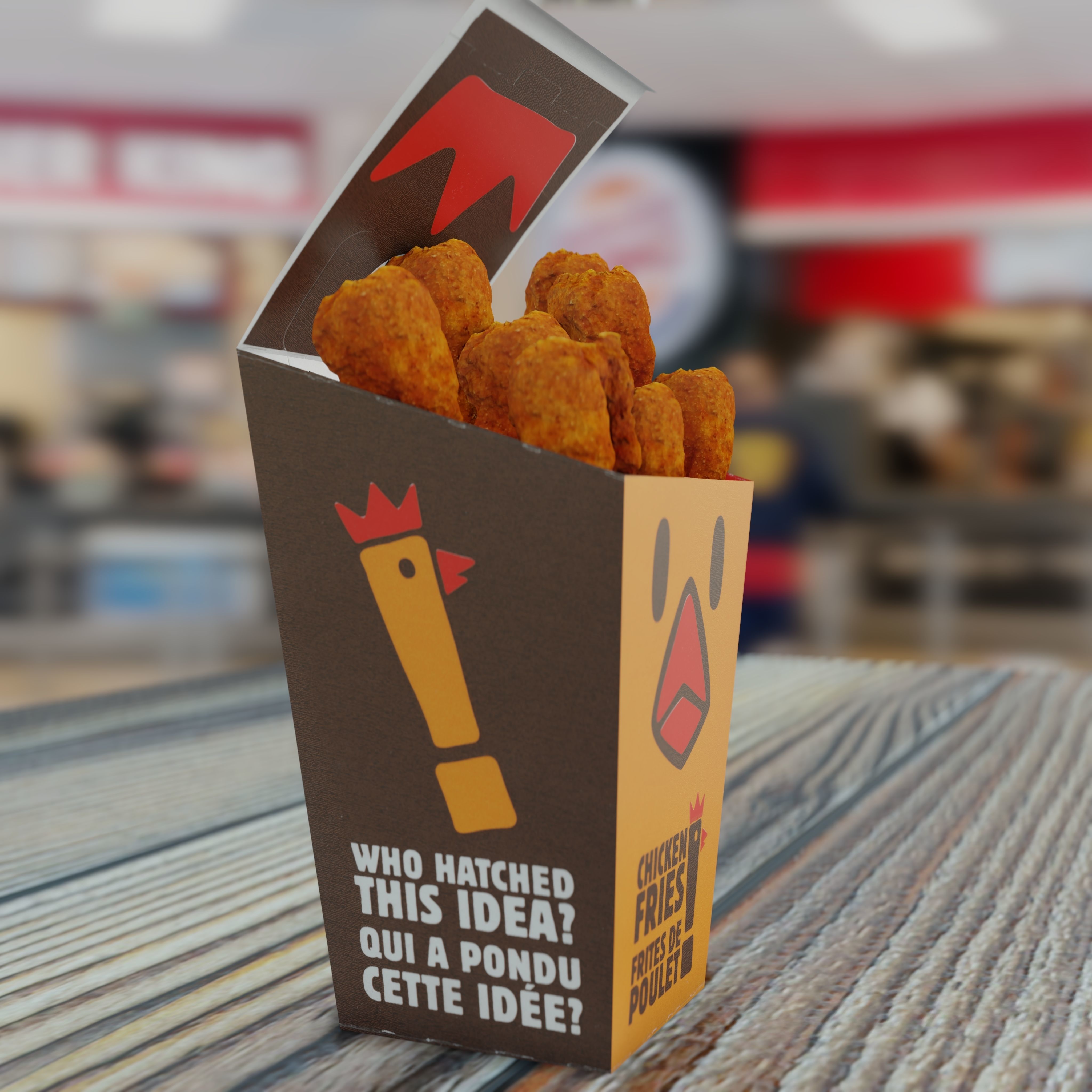 Burger King Chicken Fries Photorealistic Low Poly PBR Low-poly 3D model_47