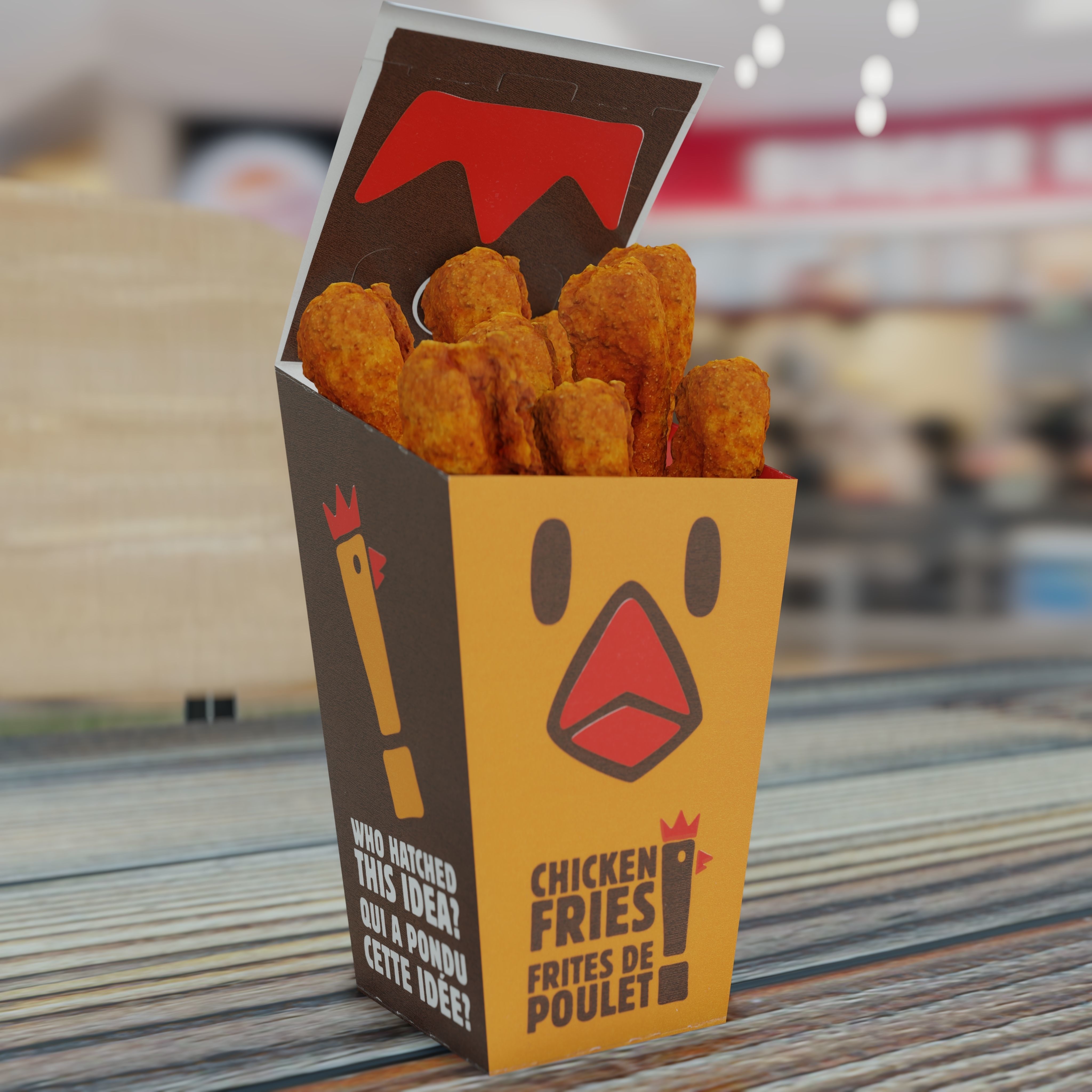 Burger King Chicken Fries Photorealistic Low Poly PBR Low-poly 3D model_46