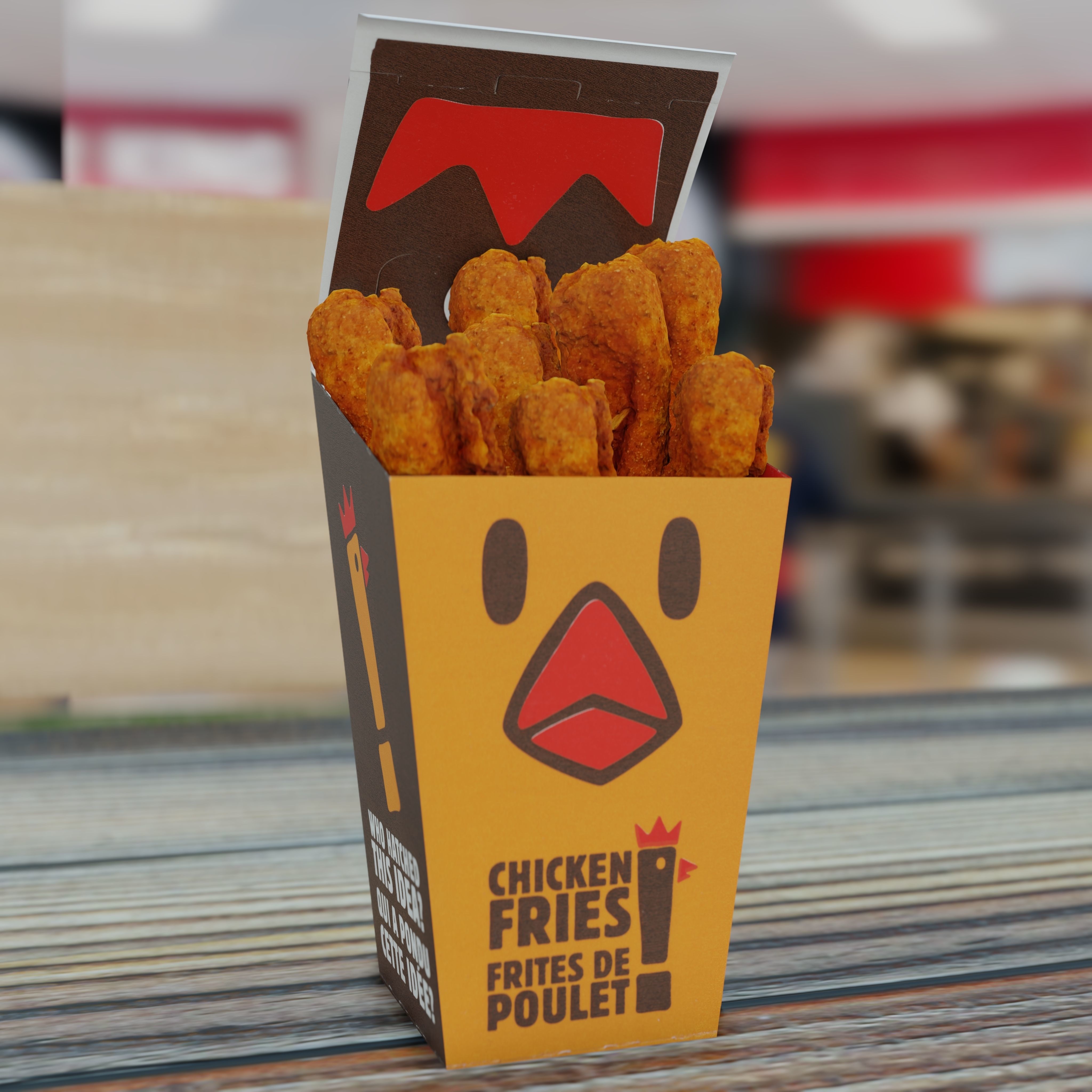 Burger King Chicken Fries Photorealistic Low Poly PBR Low-poly 3D model_39