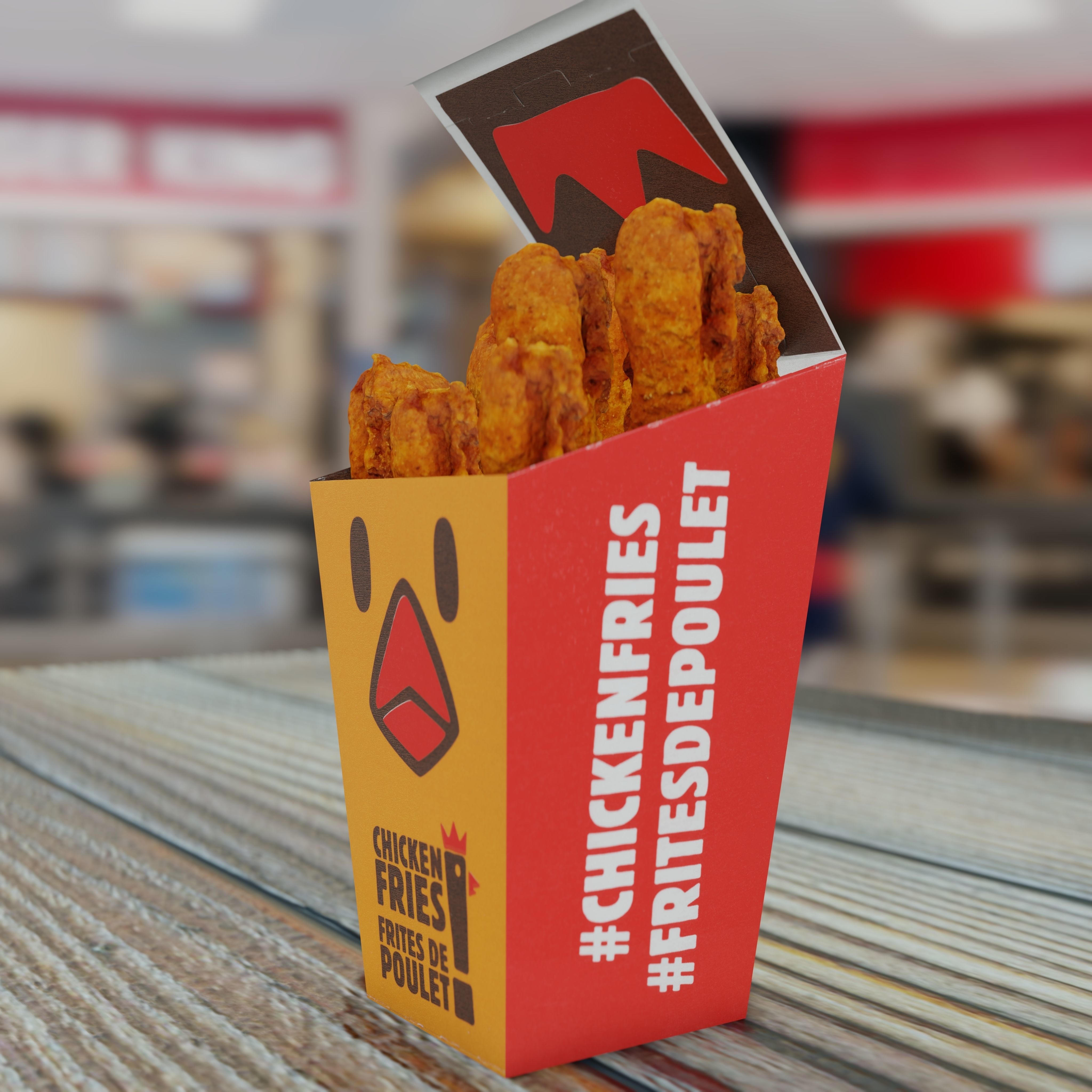 Burger King Chicken Fries Photorealistic Low Poly PBR Low-poly 3D model_35