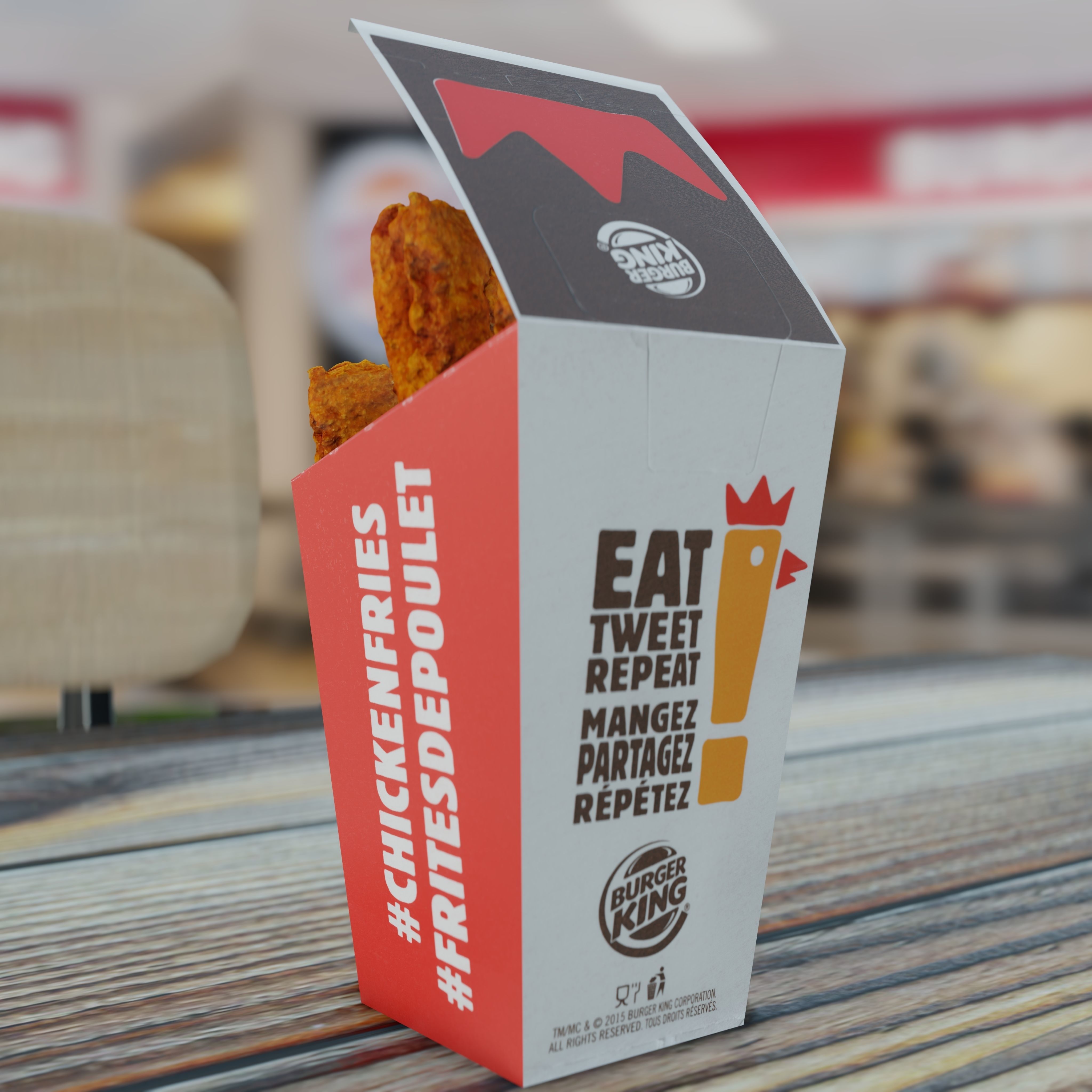 Burger King Chicken Fries Photorealistic Low Poly PBR Low-poly 3D model_28