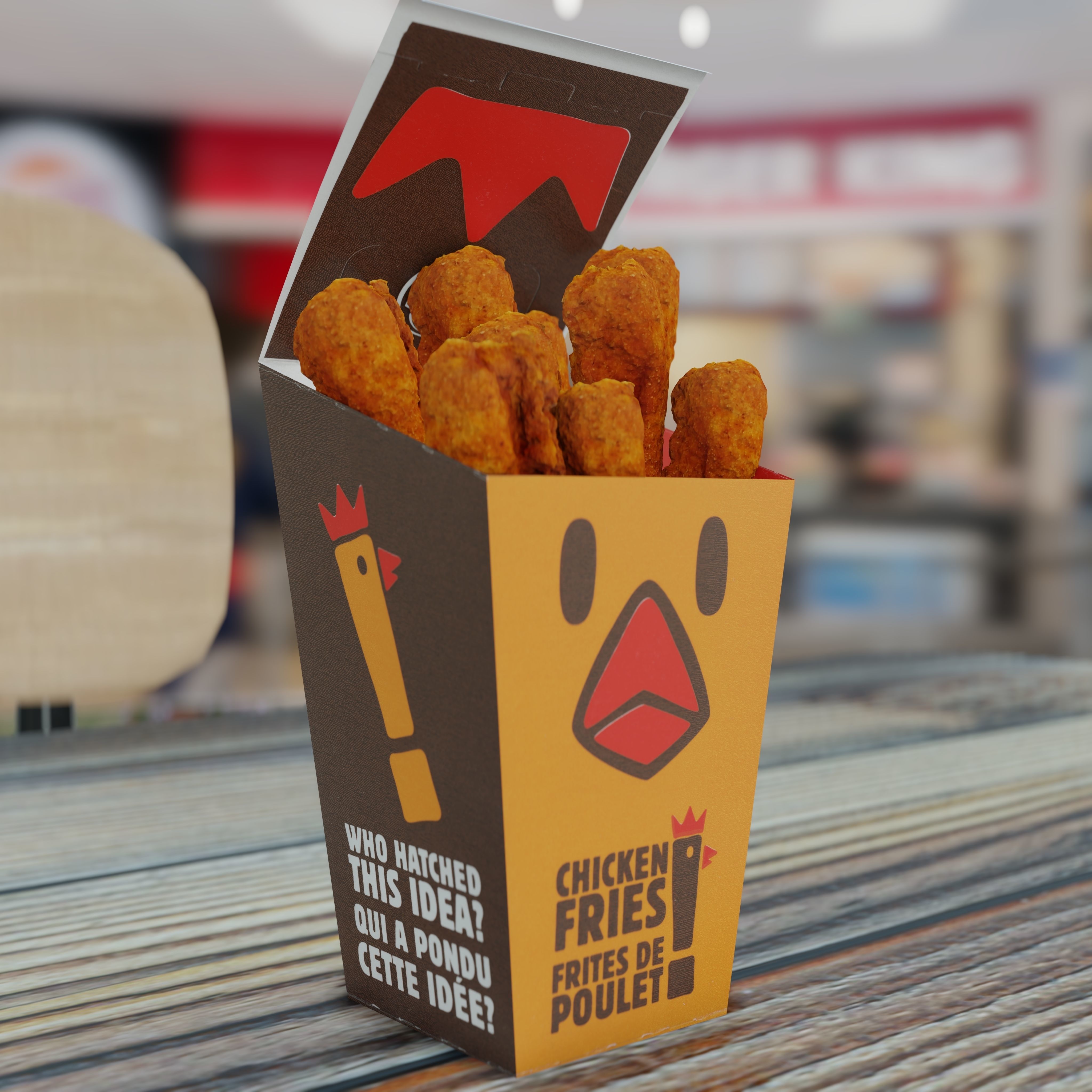 Burger King Chicken Fries Photorealistic Low Poly PBR Low-poly 3D model_49