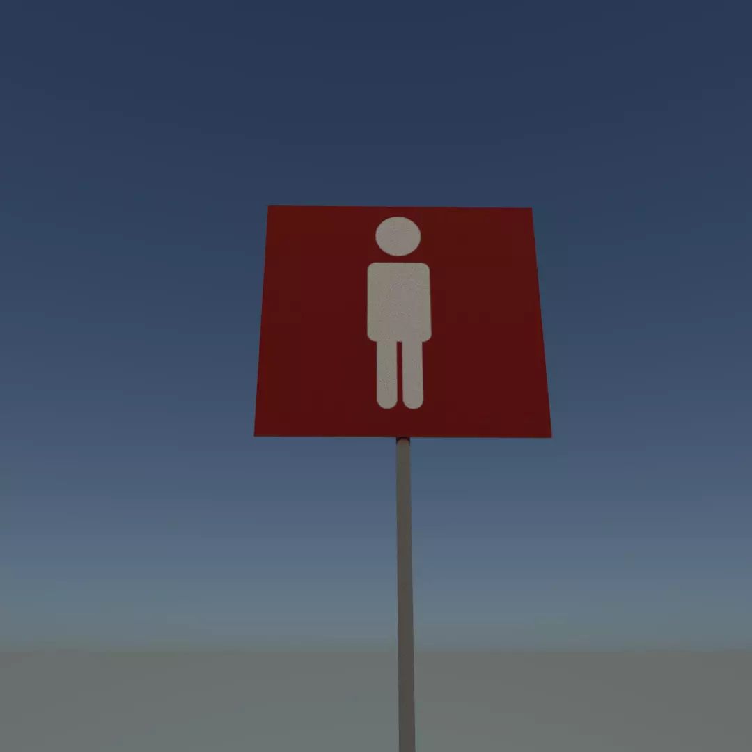 Person sign Free low-poly 3D model