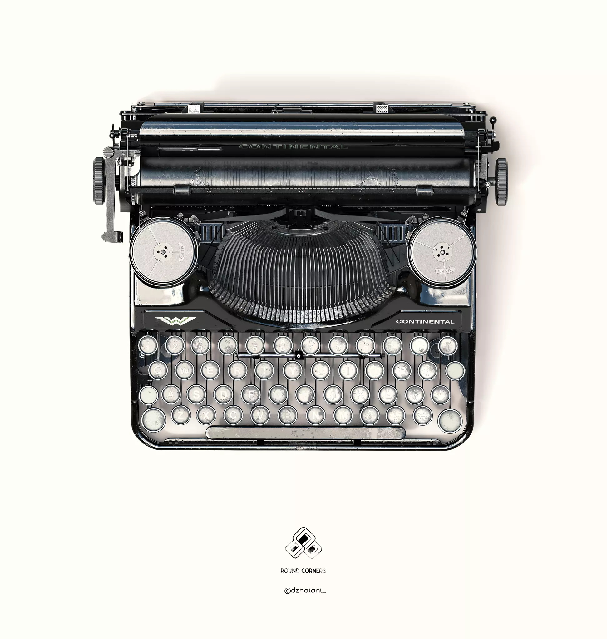 Typewriter Continental 340 3D PBR model 3ds-FBX-OBJ 3D model