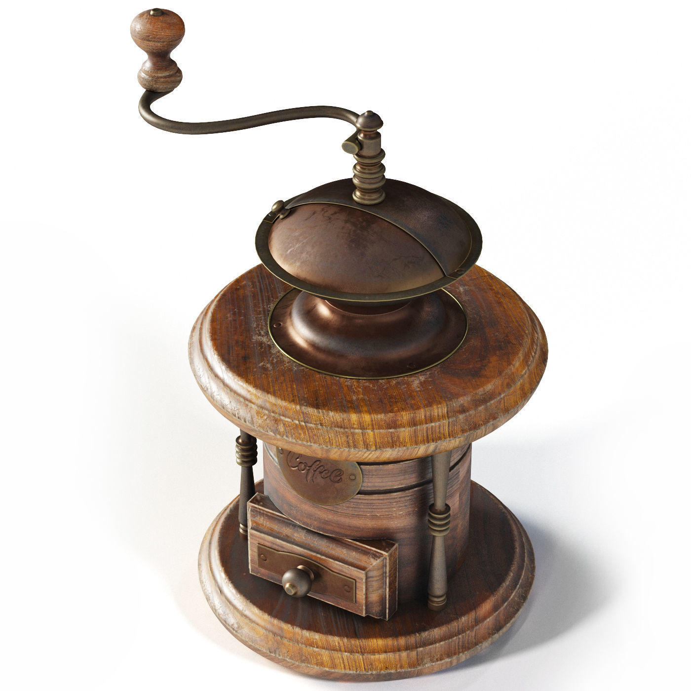 Coffee set grinder 3D model_3