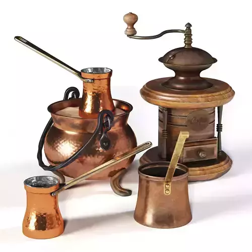 Coffee set grinder 3D model