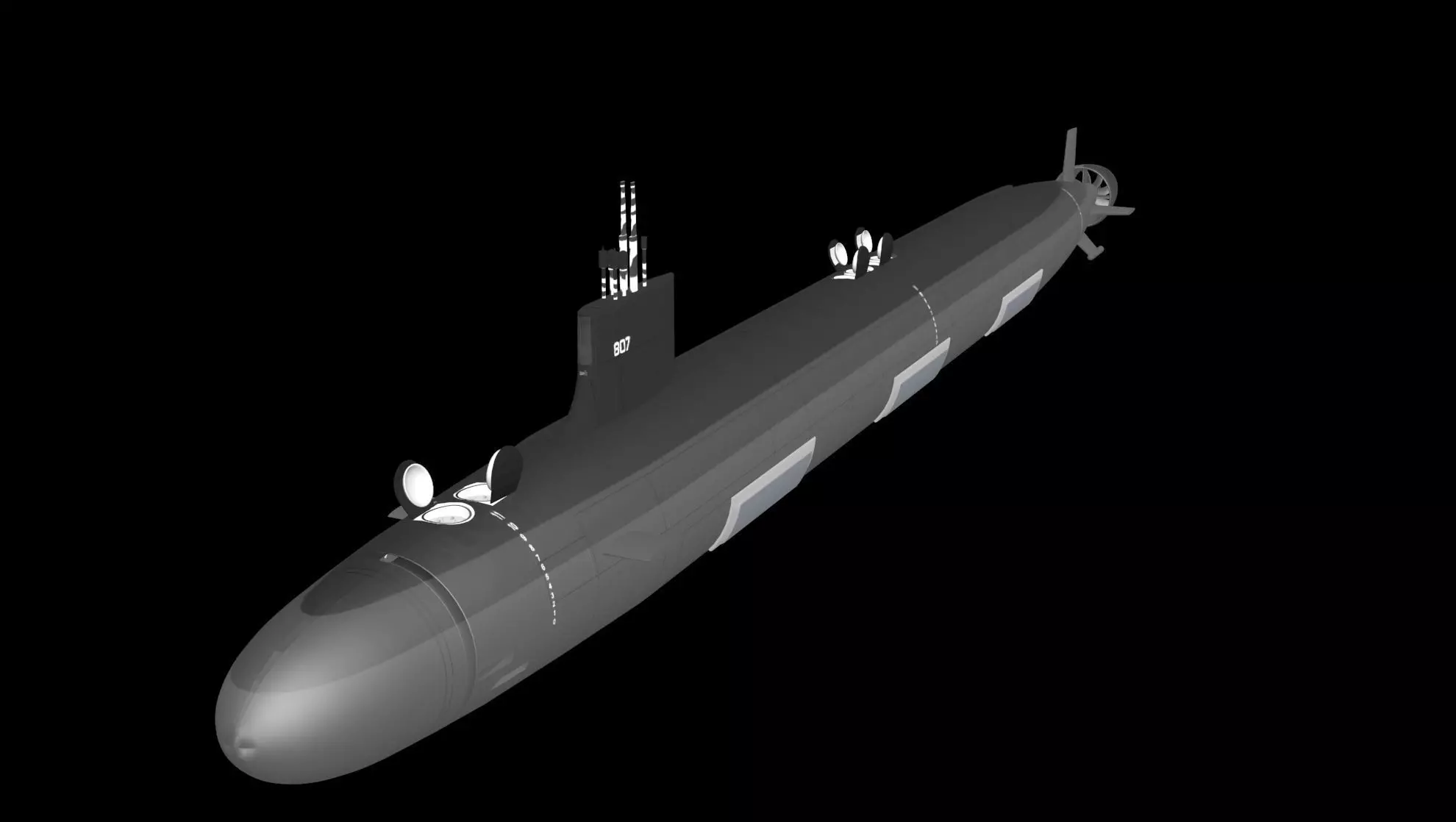 Virginia Class SSGN 807 Silversides 3D model