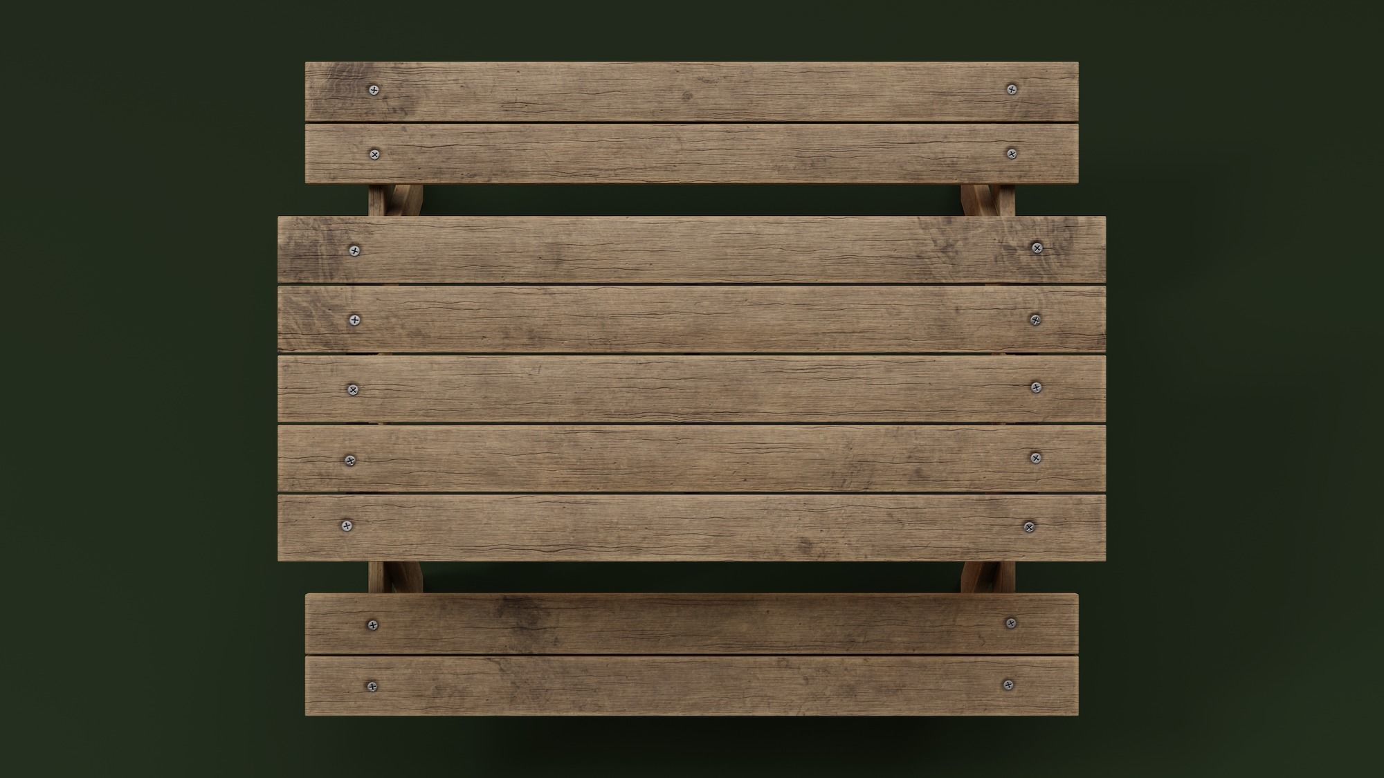 Picnic Table Low-poly 3D model_4