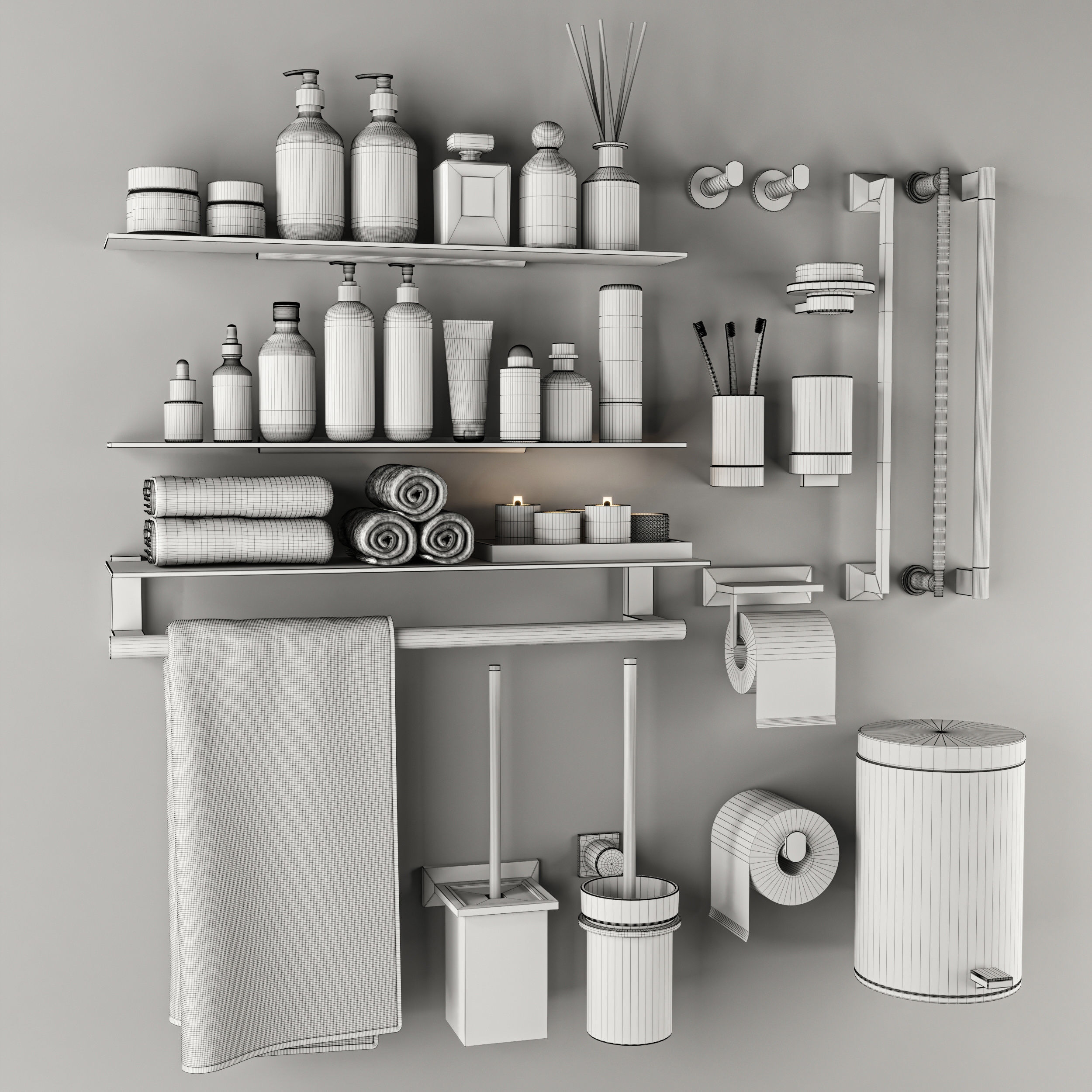 Bathroom accessories 3D model_4