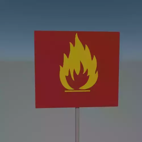 Flaming sign Free low-poly 3D model