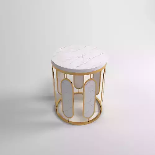 table 3d model gold and marble side