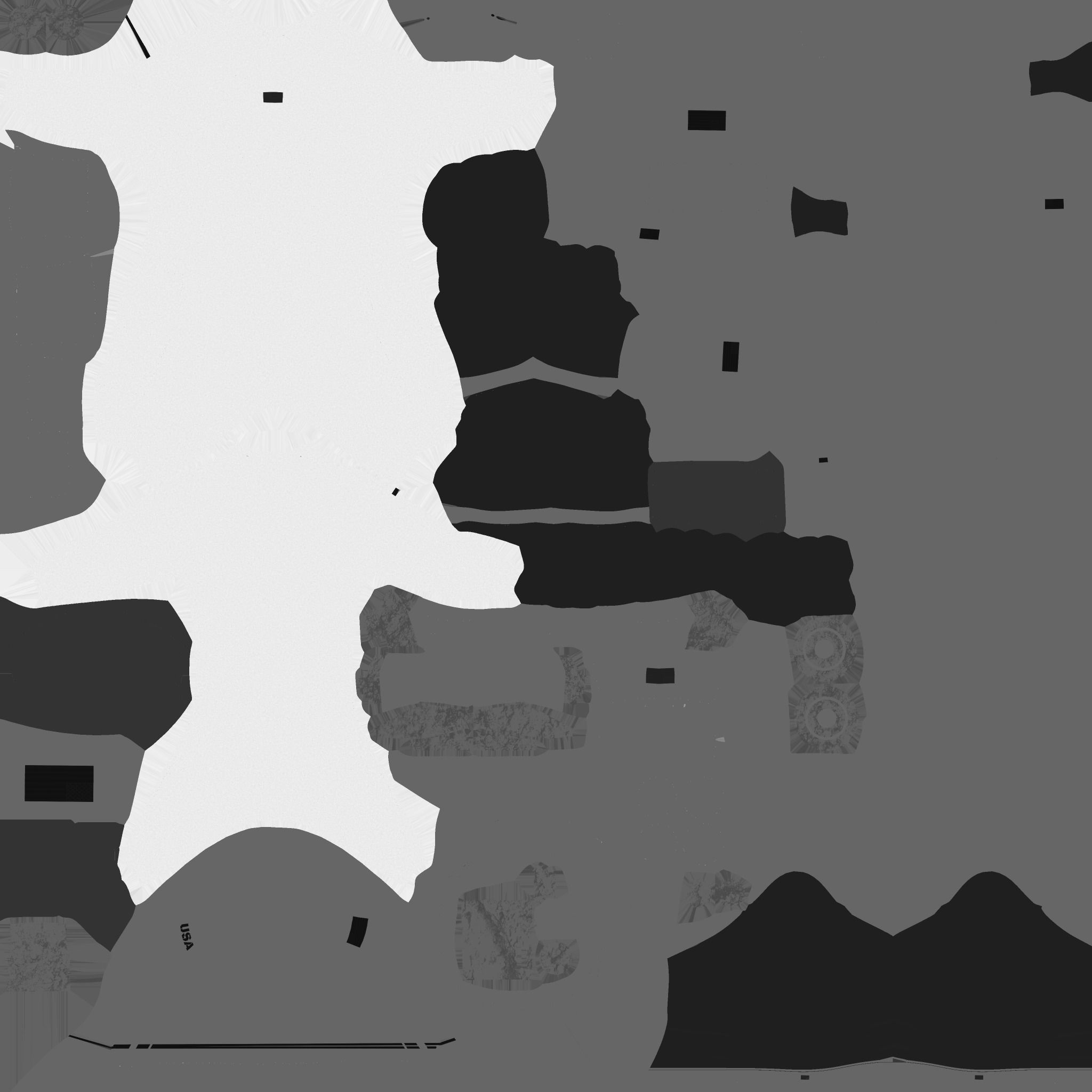 Astronaut Outfit 01 - White USA - Character Design Fashion Low-poly 3D model_18