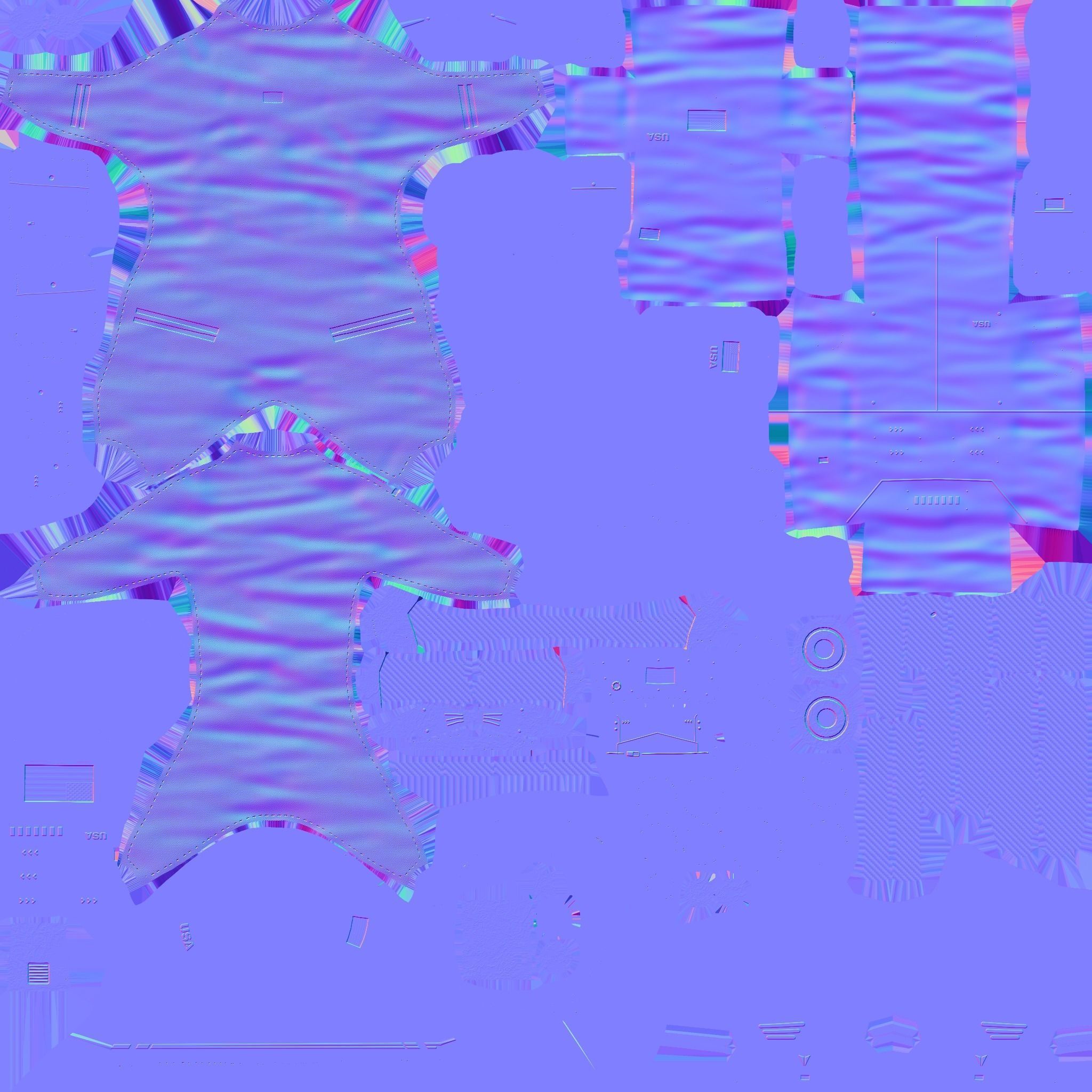 Astronaut Outfit 01 - White USA - Character Design Fashion Low-poly 3D model_24