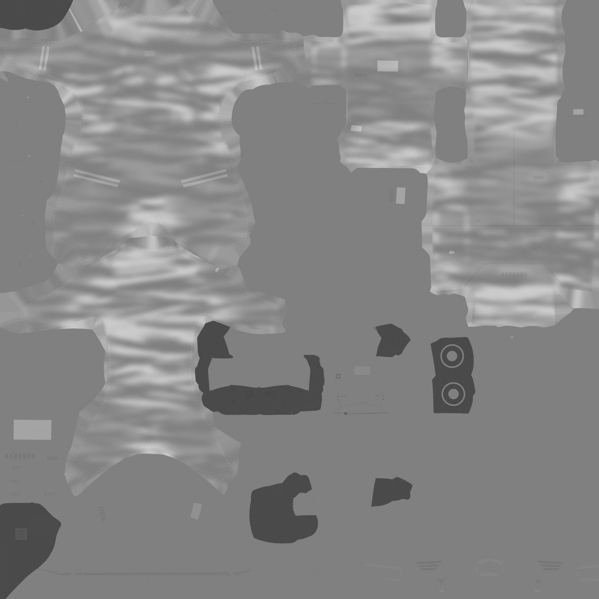 Astronaut Outfit 01 - White USA - Character Design Fashion Low-poly 3D model_22