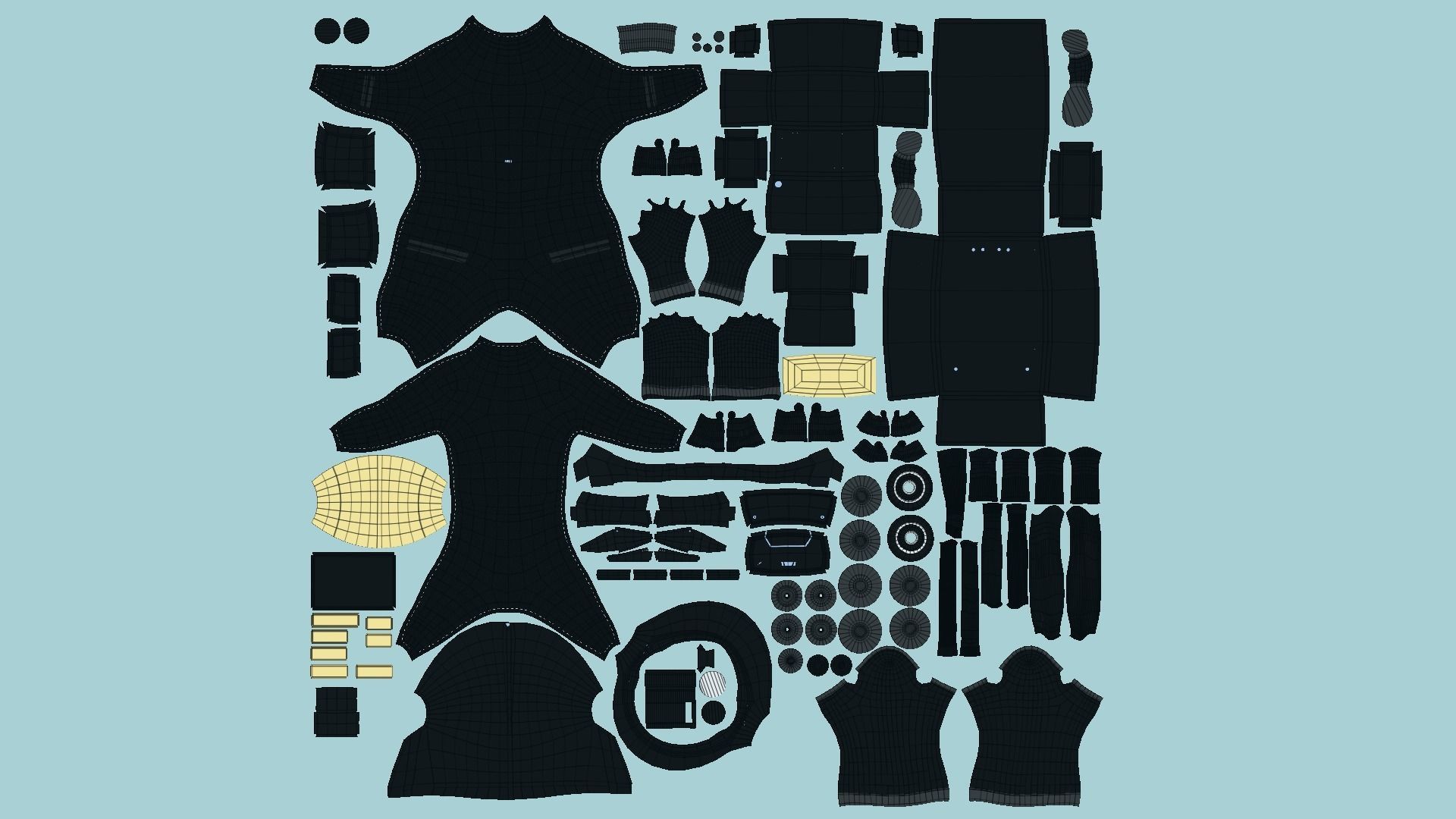 Astronaut Outfit 02 - Black - Character Design Fashion Low-poly 3D model_6