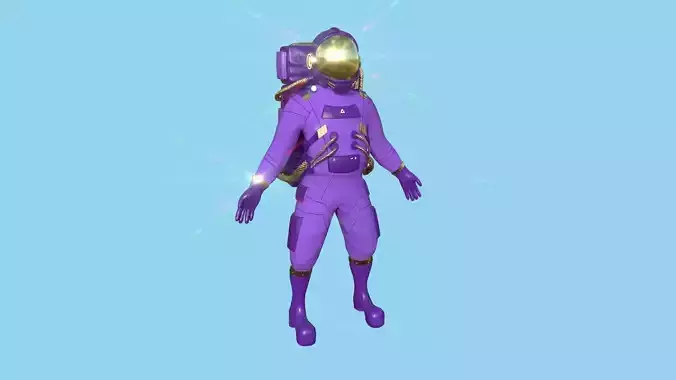Astronaut Outfit 06 - Purple Gold - Character Design Fashion Low-poly 3D model Astronaut Outfit 06 - Purple Gold - Character Design Fashion Low-poly 3D model
