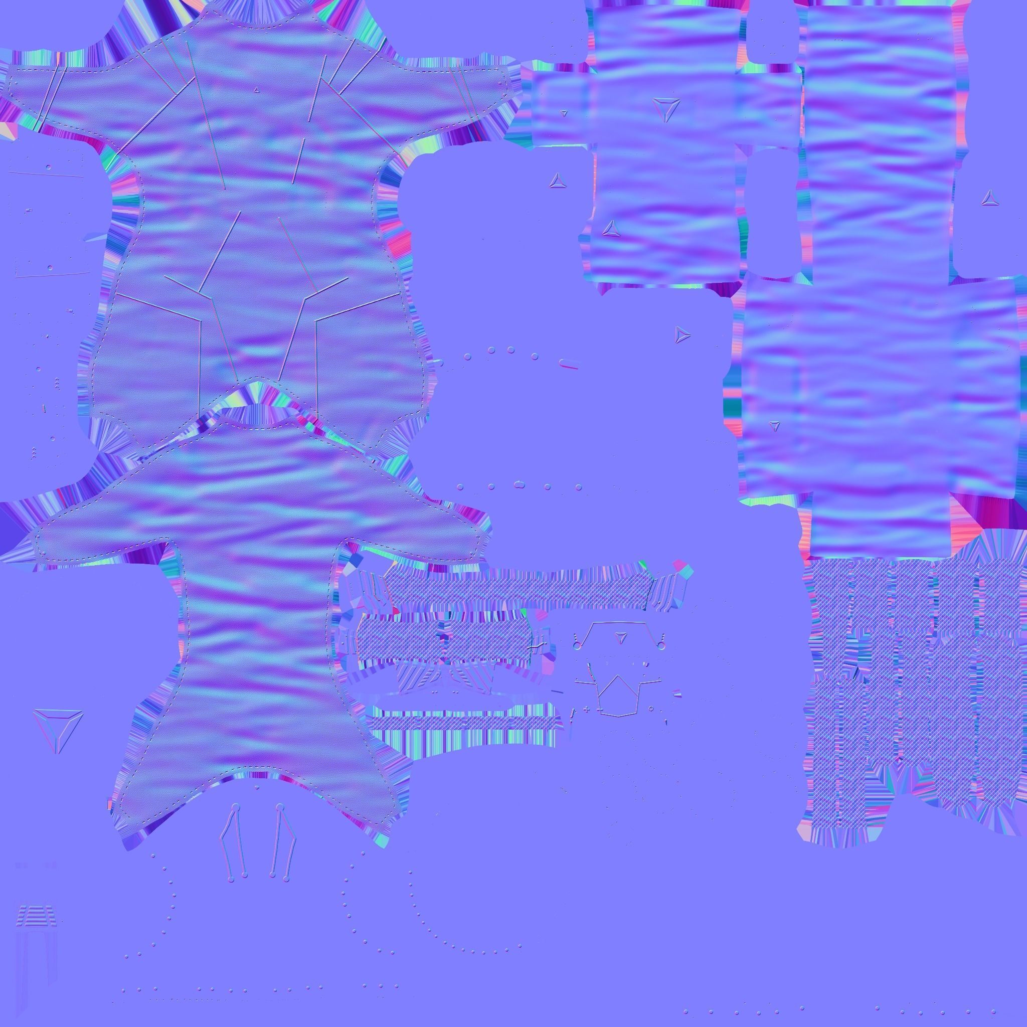 Astronaut Outfit 06 - Purple Gold - Character Design Fashion Low-poly 3D model_24