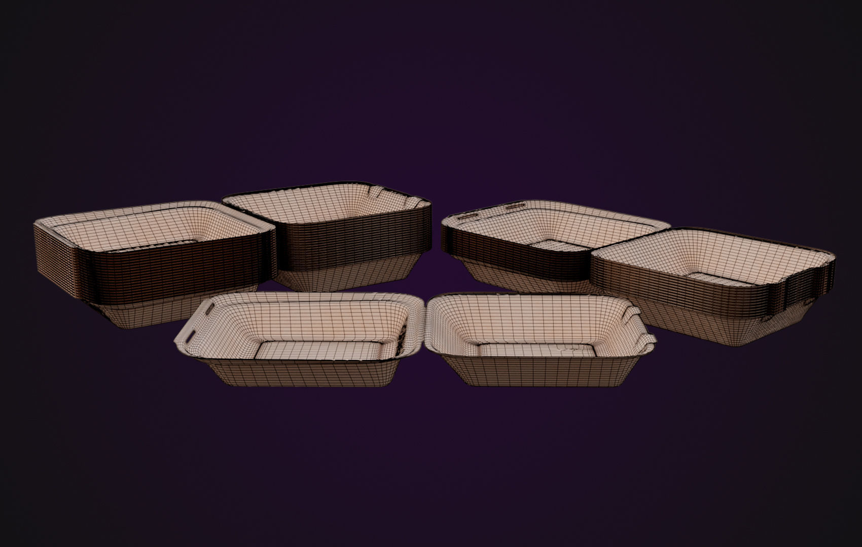 Cardboard paper - Disposable Container 3D model_27