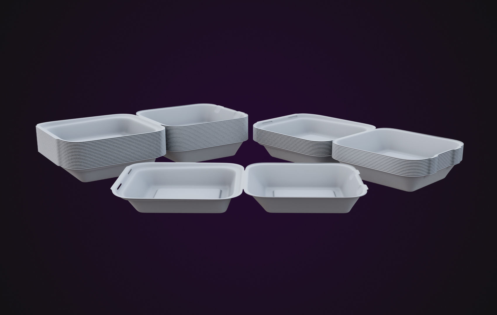 Cardboard paper - Disposable Container 3D model_34