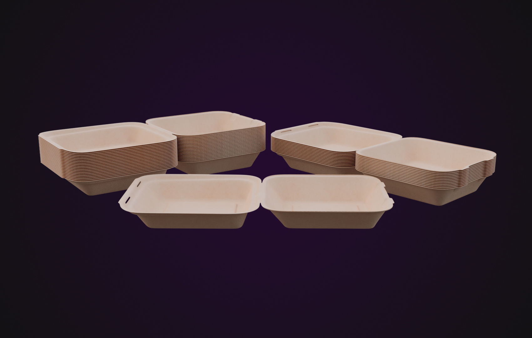 Cardboard paper - Disposable Container 3D model_15