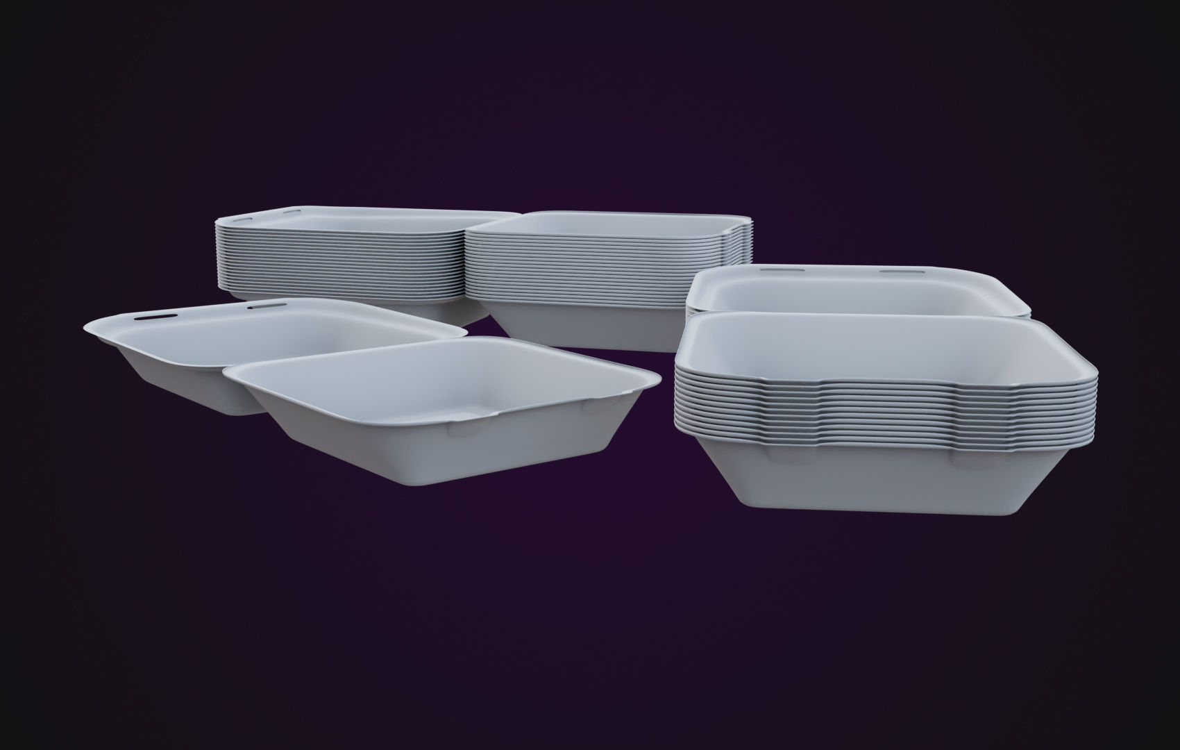 Cardboard paper - Disposable Container 3D model_33