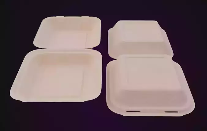 Cardboard paper - Disposable Container 3D model