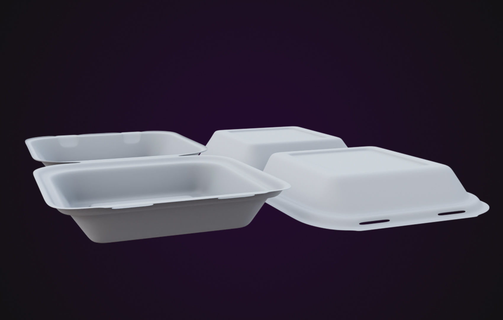 Cardboard paper - Disposable Container 3D model_21