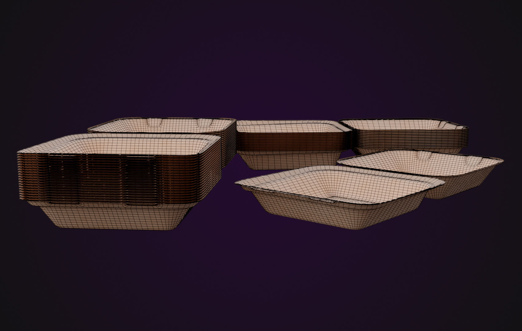 Cardboard paper - Disposable Container 3D model_19