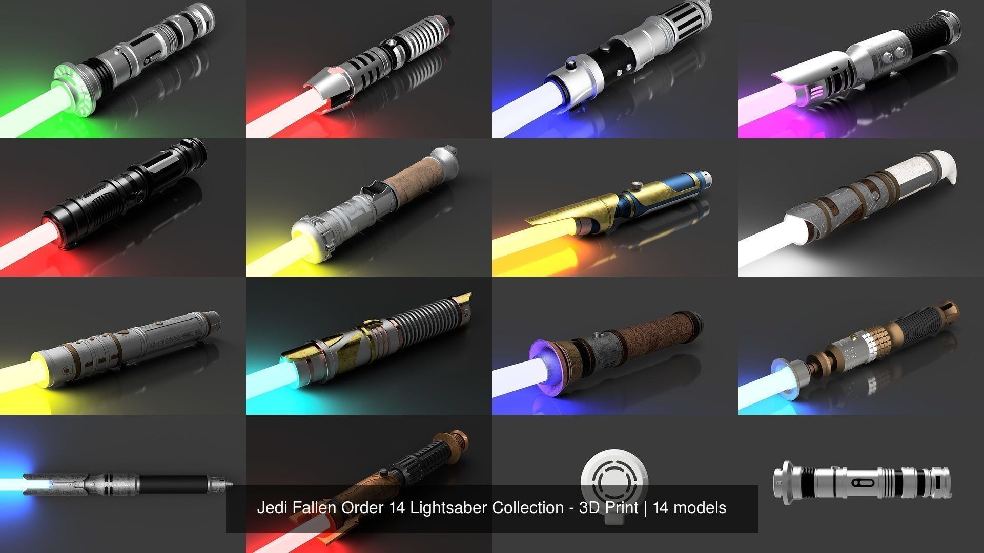 Jedi Fallen Order 14 Lightsaber Collection 3D Printable CGTrader