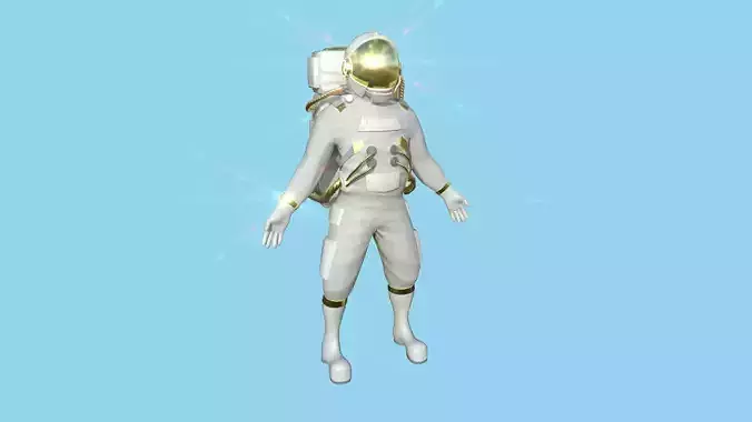Astronaut Outfit 07 - White Gold - Character Design Fashion Low-poly 3D model Astronaut Outfit 07 - White Gold - Character Design Fashion Low-poly 3D model