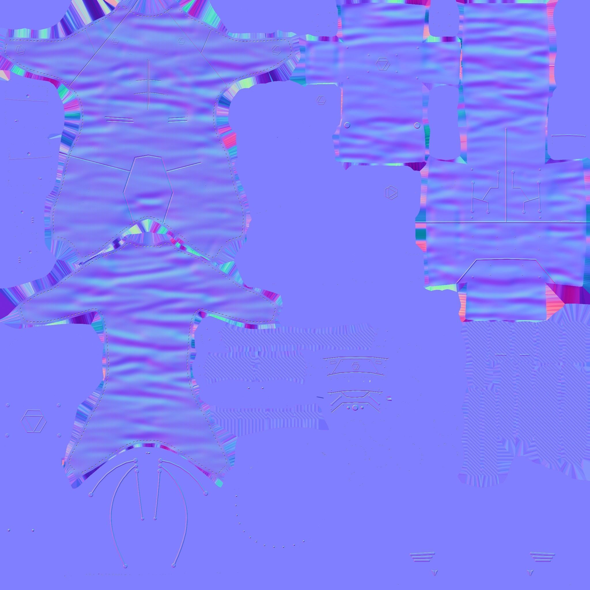 Astronaut Outfit 08 - Green Yellow - Character Design Fashion Low-poly 3D model_24