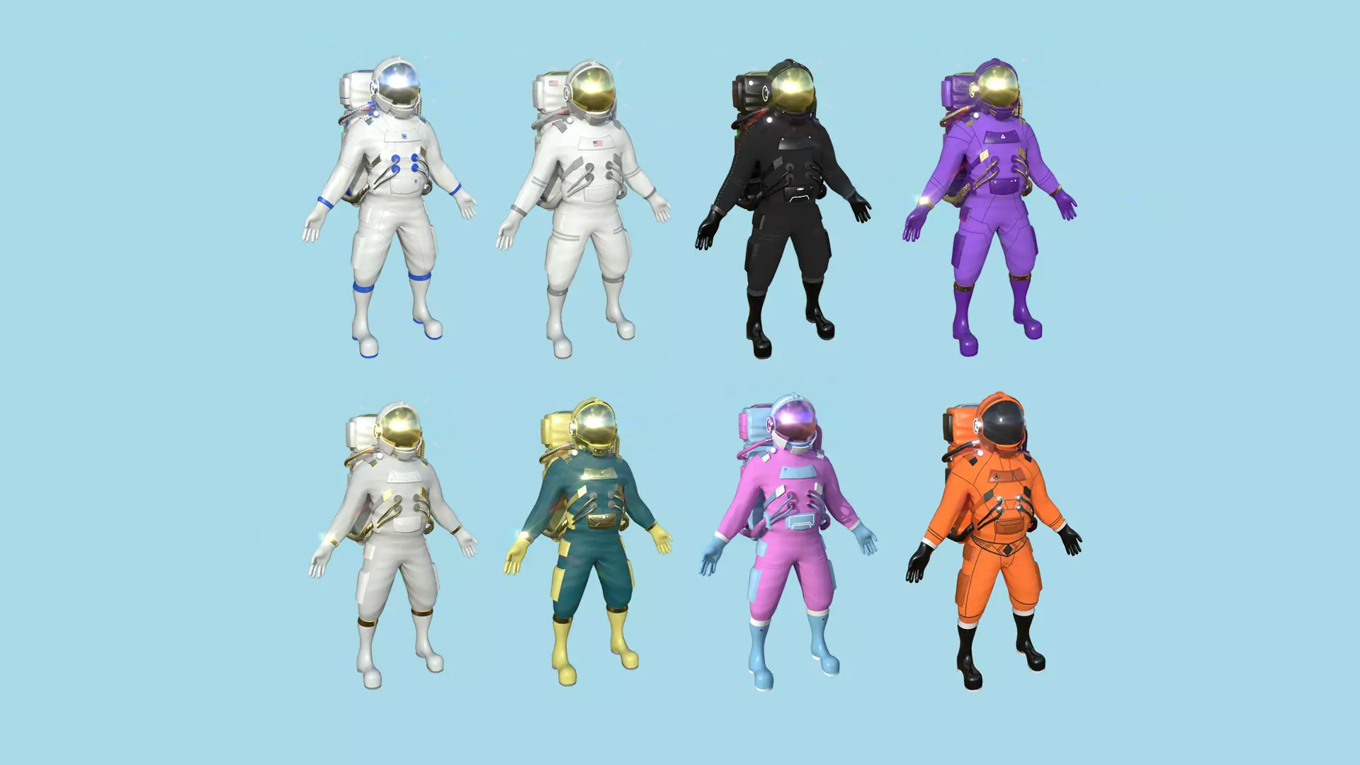 08 Complete Astronaut Outfit - Character Design Fashion 3D Model Collection_0