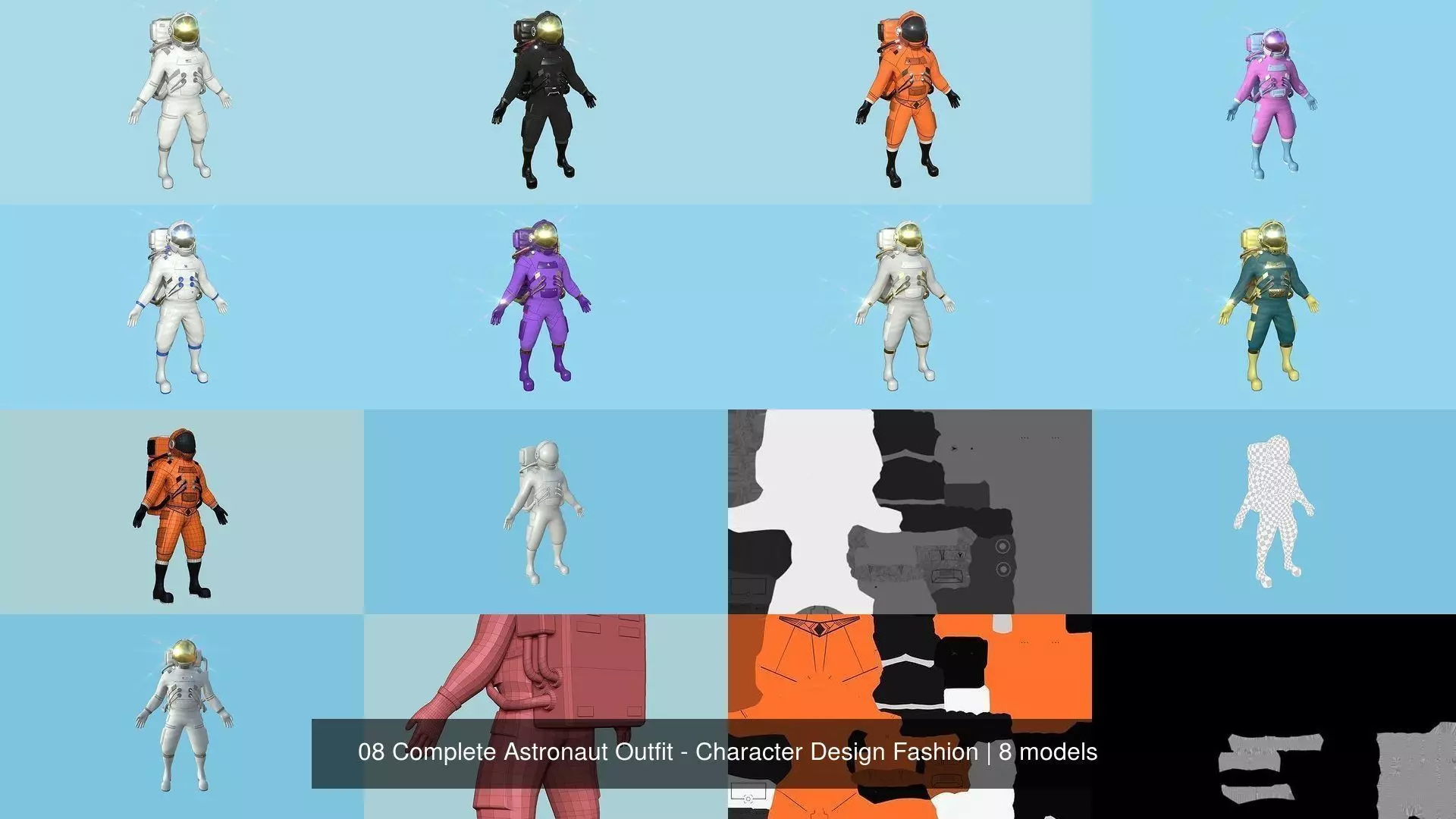 08 Complete Astronaut Outfit - Character Design Fashion 3D Model Collection_1