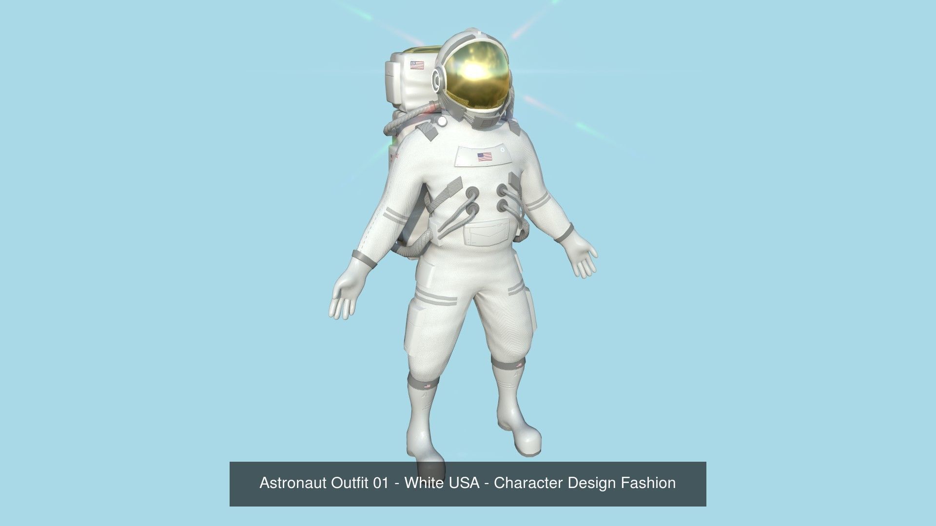 08 Complete Astronaut Outfit - Character Design Fashion 3D Model Collection_2