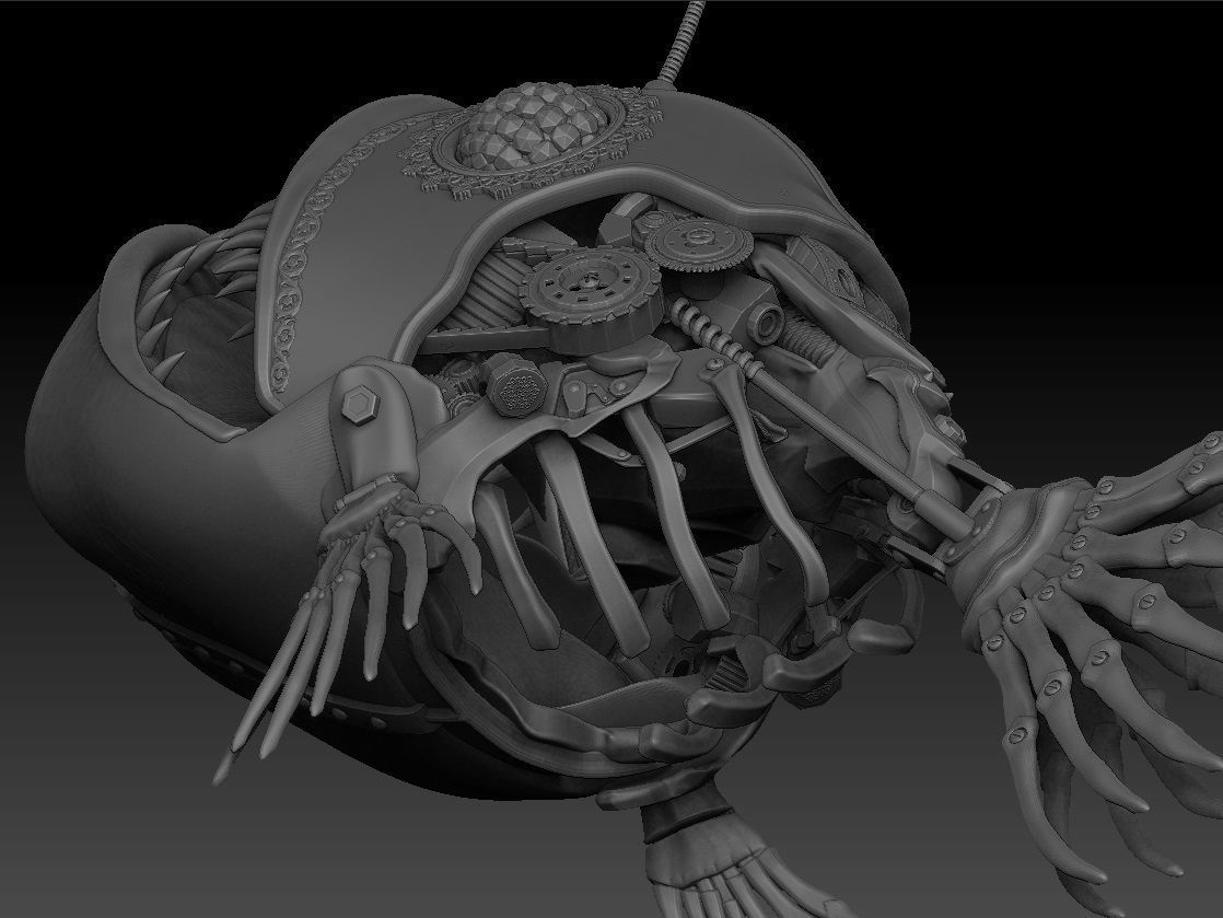Steampunk  Fish 3D model_2