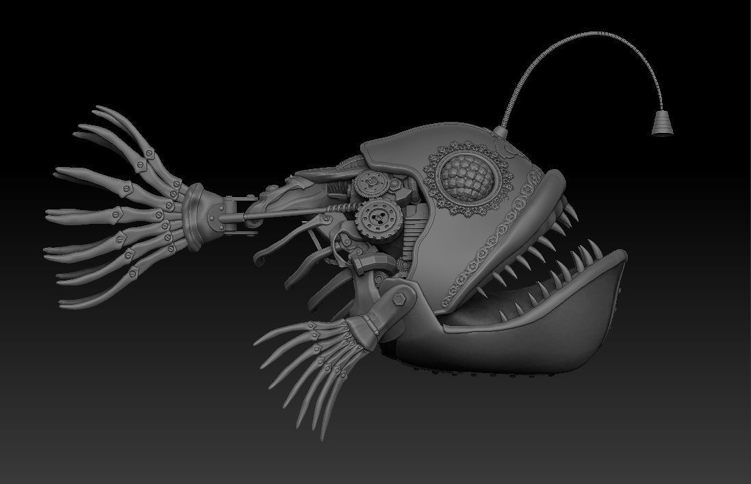 Steampunk  Fish 3D model_3