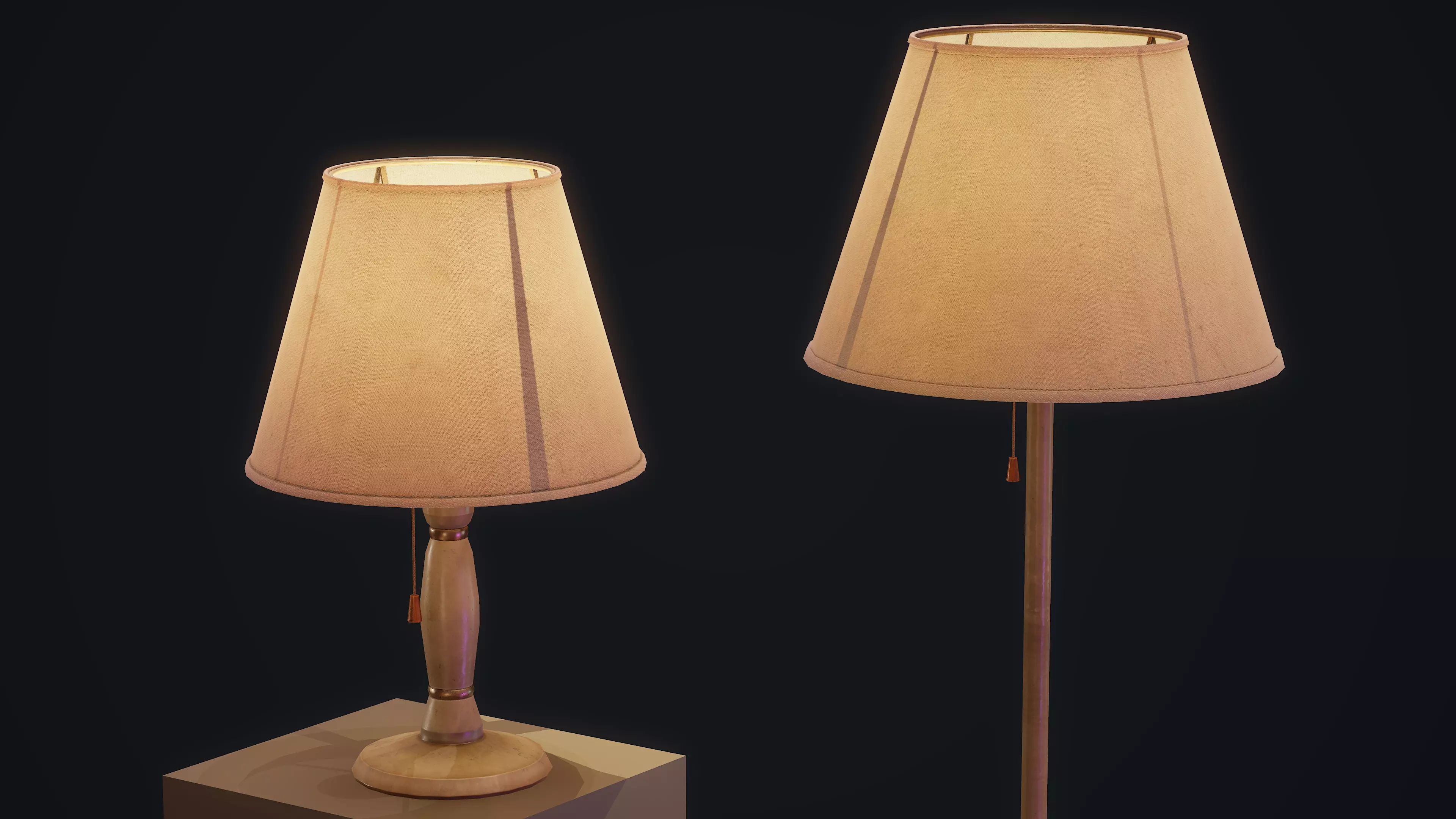 Old Lamps - PBR Low-poly 3D model_0