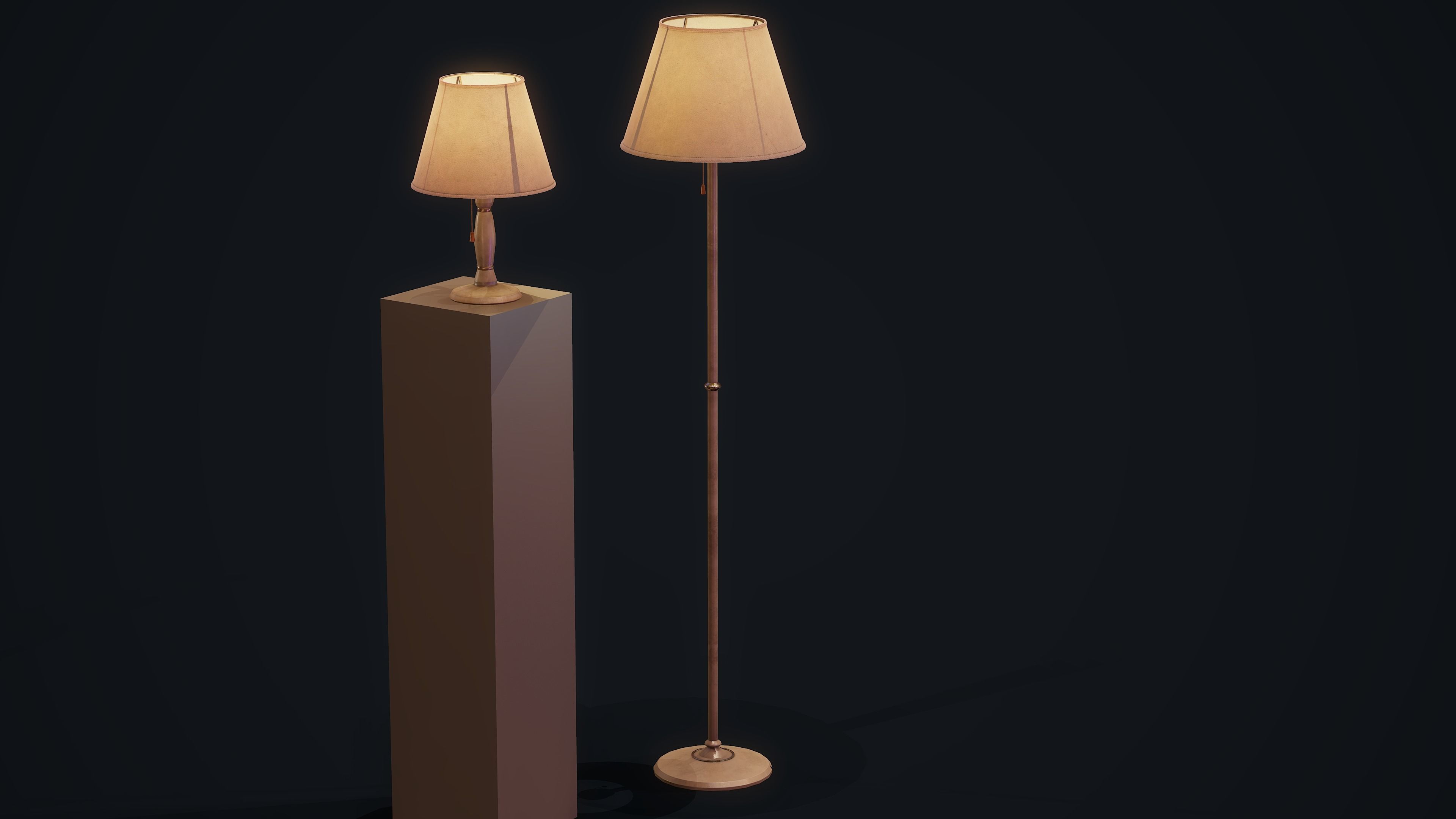 Old Lamps - PBR Low-poly 3D model_6